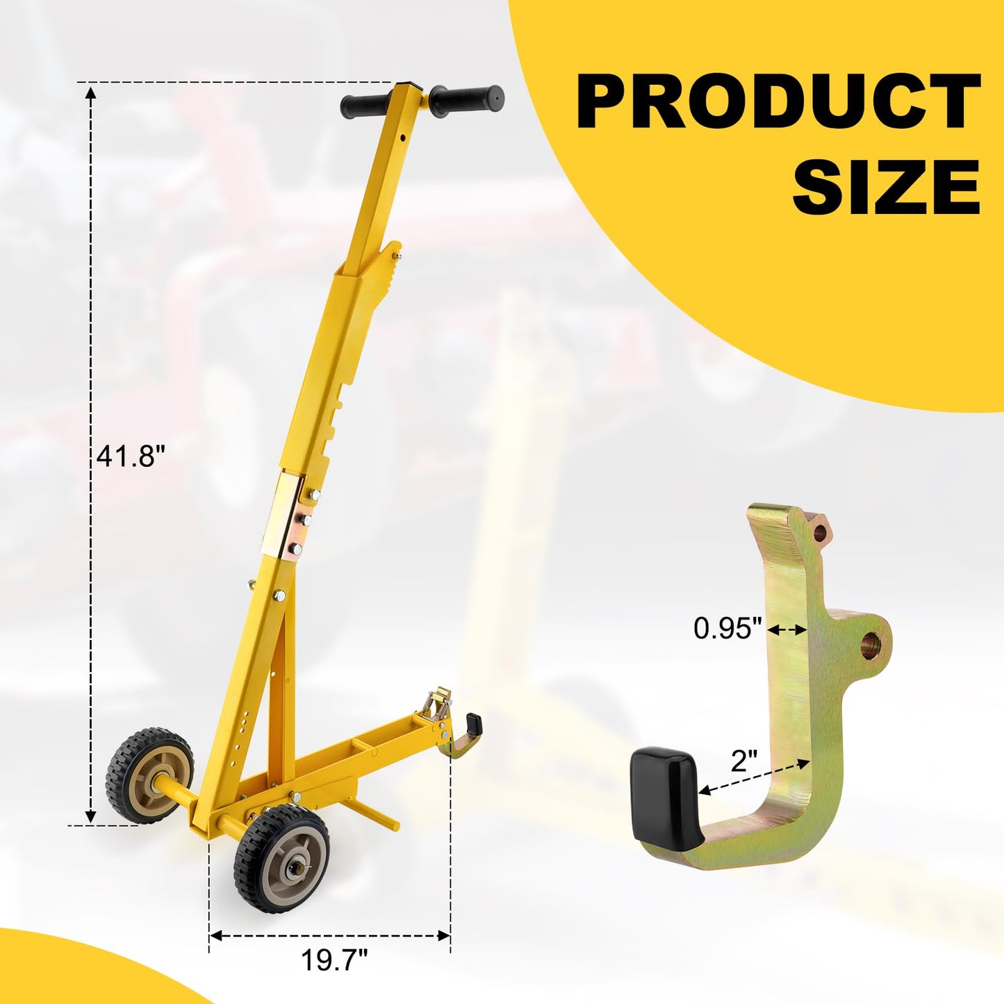 Lawn Mower Jack 800LBS Capacity, Zero Turn Mower Jack Lift Foldable Heavy-Duty for Commercial or Push Mowers, ZTR