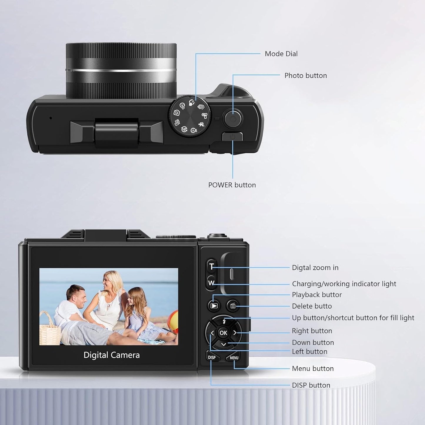 4K/5K Digital Camera – 75MP Vlogging Camera for YouTube, 180° Flip Screen, 18X Zoom, WiFi – Black Ultimate Kit with 64GB Card, 50" Tripod, Carrying Case, Macro/Wide Lens, Flash & Filters – Acuvar