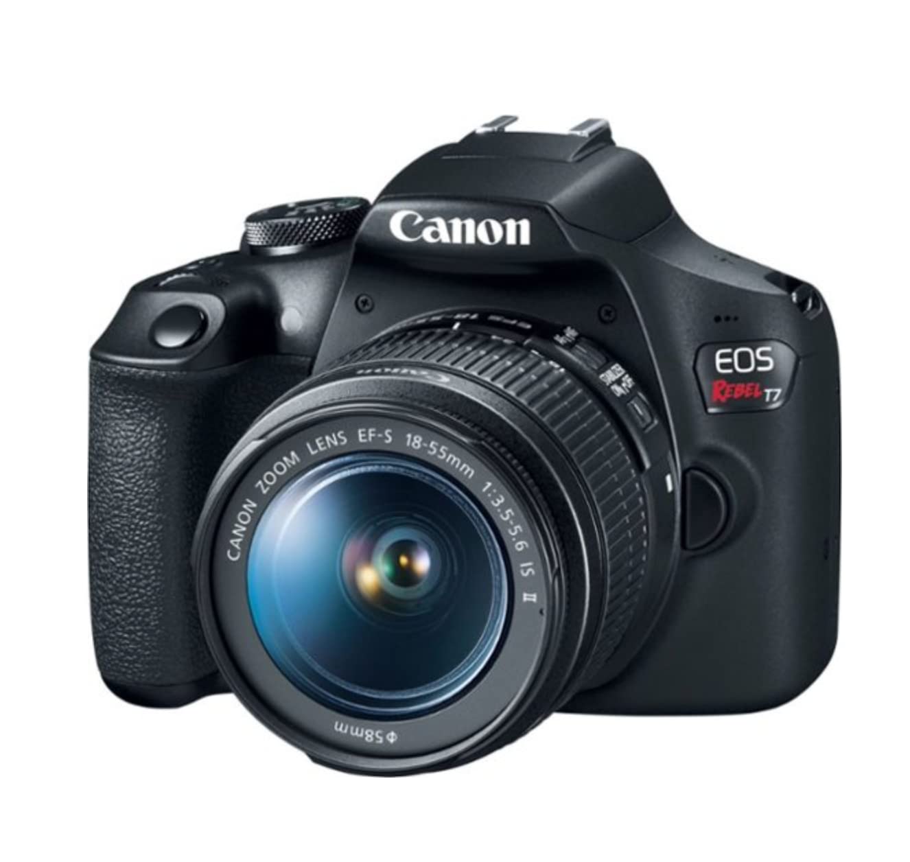 Canon EOS Rebel T7 DSLR Camera Double Zoom Lens Kit with EF-S 18-55mm and EF 75-300mm Lenses, 24.1 Megapixel CMOS (APS-C) Sensor, Full HD Videos, Wi-Fi, Beginner Photographers, Digital Camera, Black
