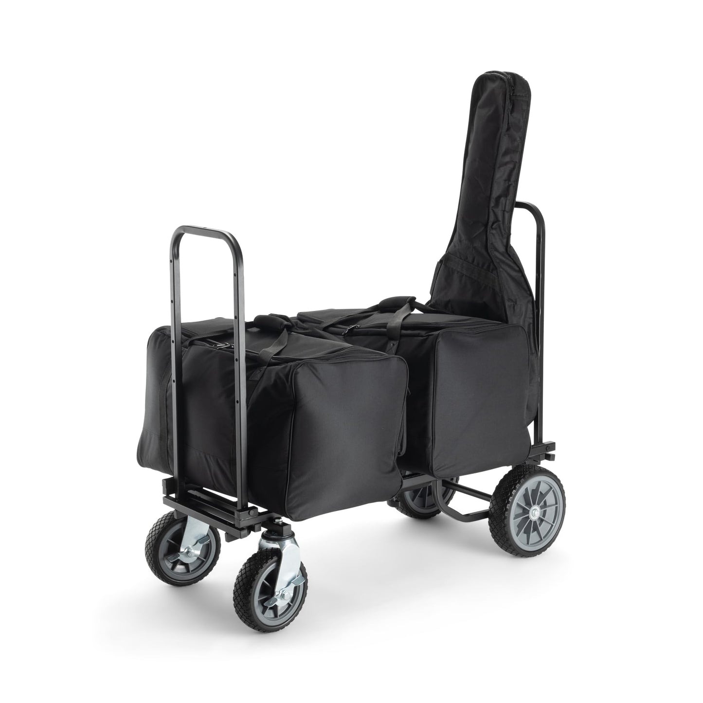 On-Stage UTC5500 All-Terrain Utility Cart (Rolling Dolly Handcart, Heavy-Duty Transportation, Load in and Load Out Equipment, Adjustable Length, Treaded Wheels and Locking Casters, Black Finish)