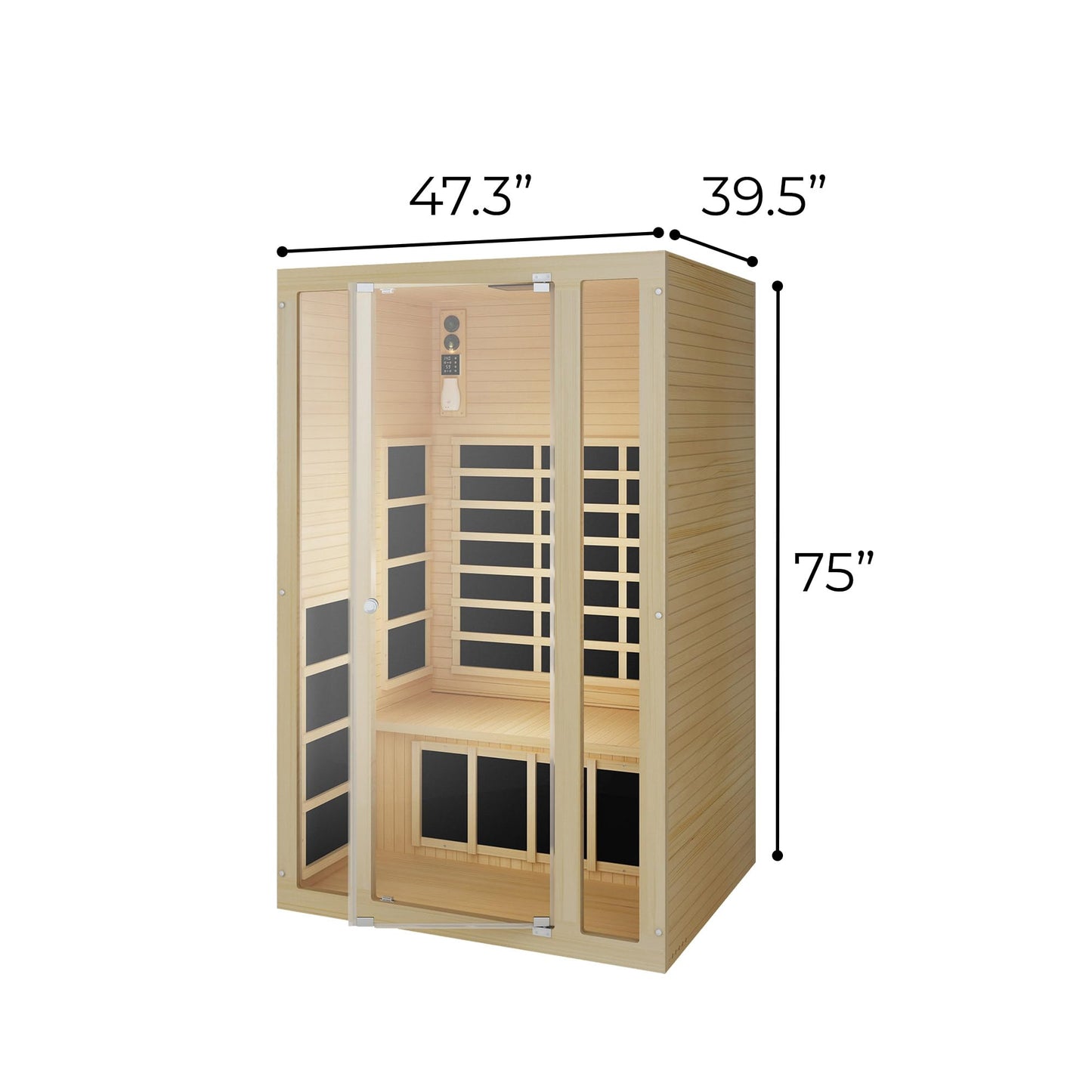 JNH Lifestyles Ensi+ 2-Person Home Infrared Sauna with Color & Red Light Therapy, Ultra-Low EMF - Indoor Personal Luxury Spa for House and Gym