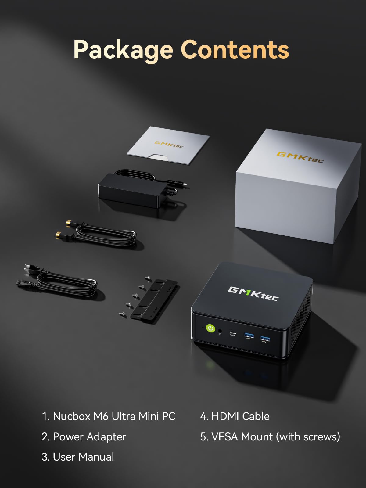 GMKtec M6 Ultra Gaming Mini PC Ryzen 7640HS (Upgraded 6600H/ 6800U), 32GB RAM DDR5 1TB SSD Dual NIC LAN 2.5GbE Desktop Computers Office Home, Triple 4K Display, WiFi 6, USB4, BT 5.2, DP, HDMI 2.0