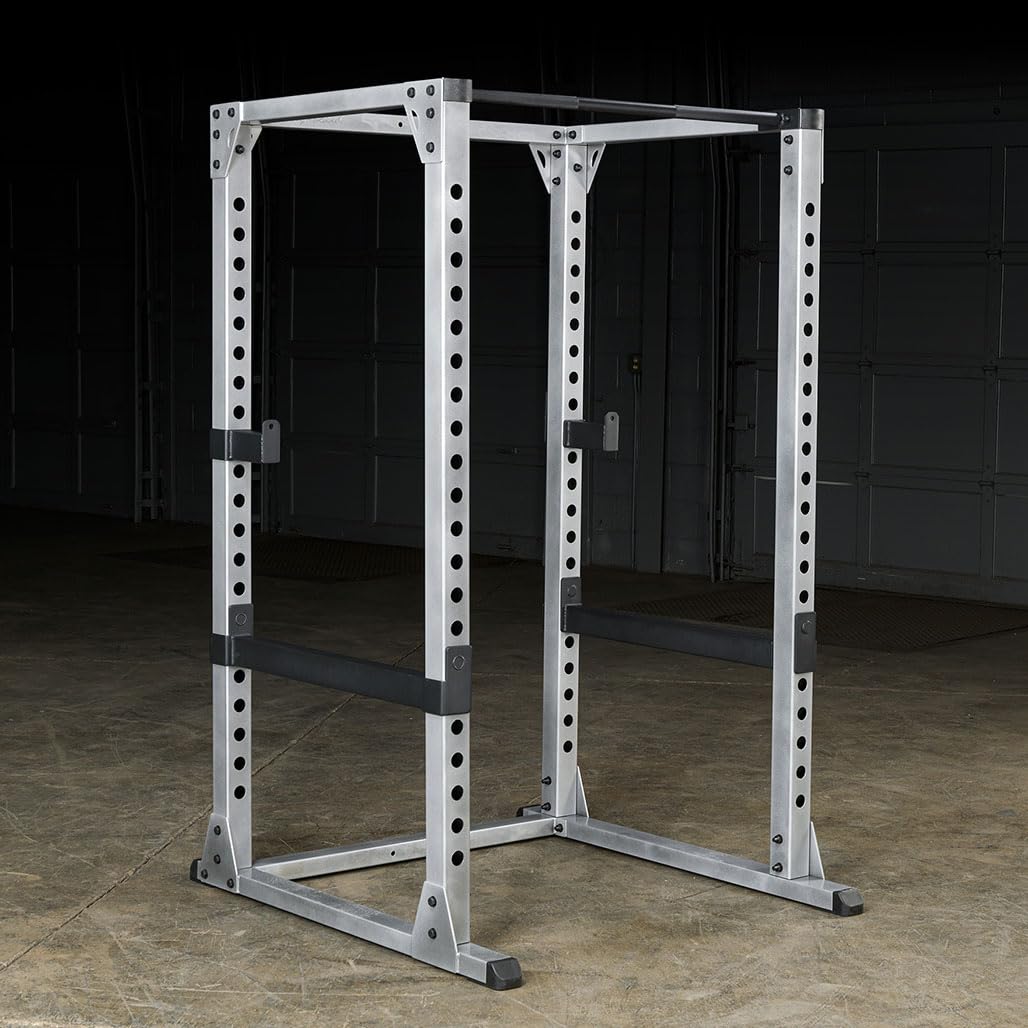 Body-Solid (GPR378 Power Rack - Heavy-Duty Steel Squat Cage with Adjustable Safety Bars and Chin-Up Bar for Home and Light Commercial Gym