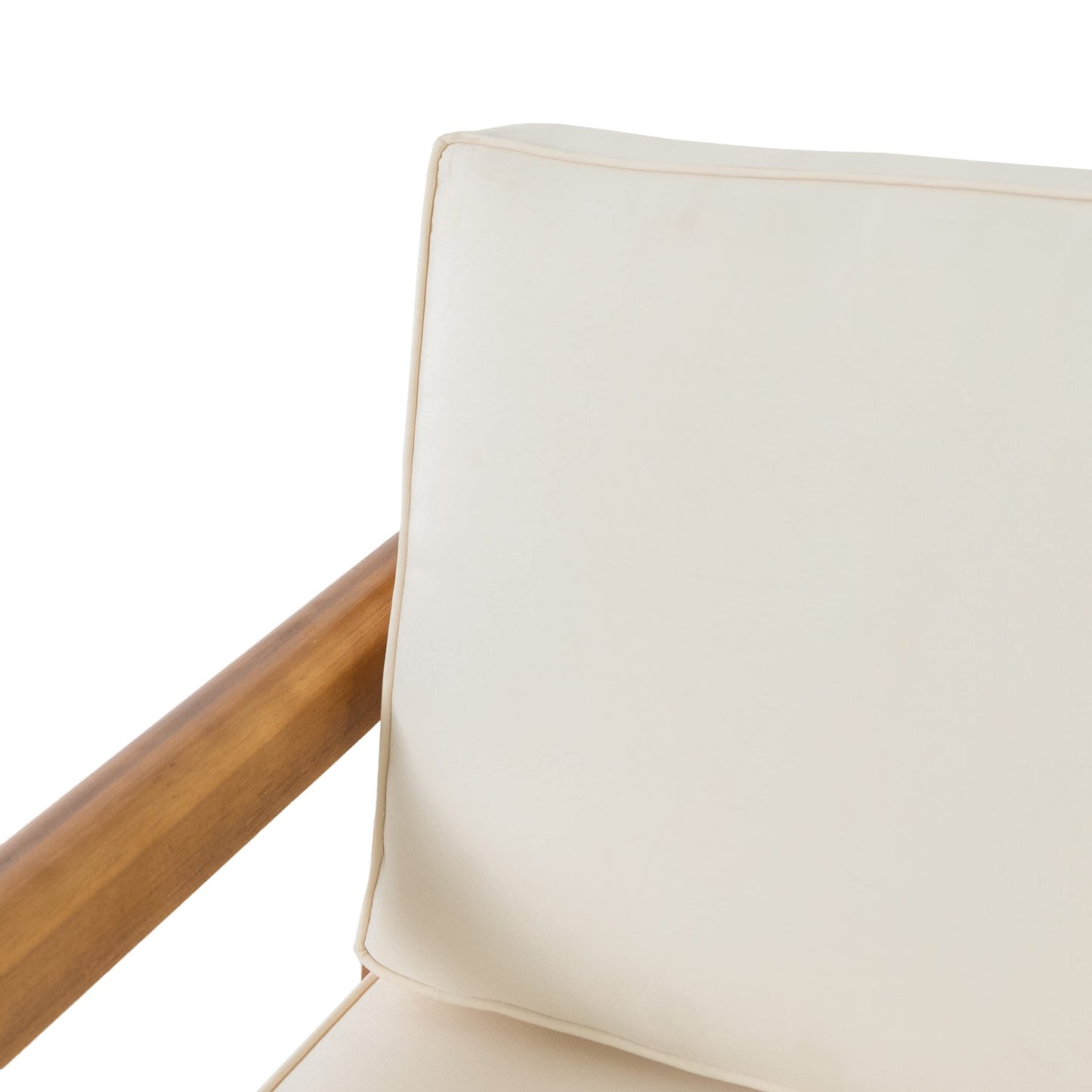 Merax Outdoor Patio Club Chairs,Set of 2,Acacia Wood Frame Conversation Set with Cushion for Porch Backyard,Classic Style
