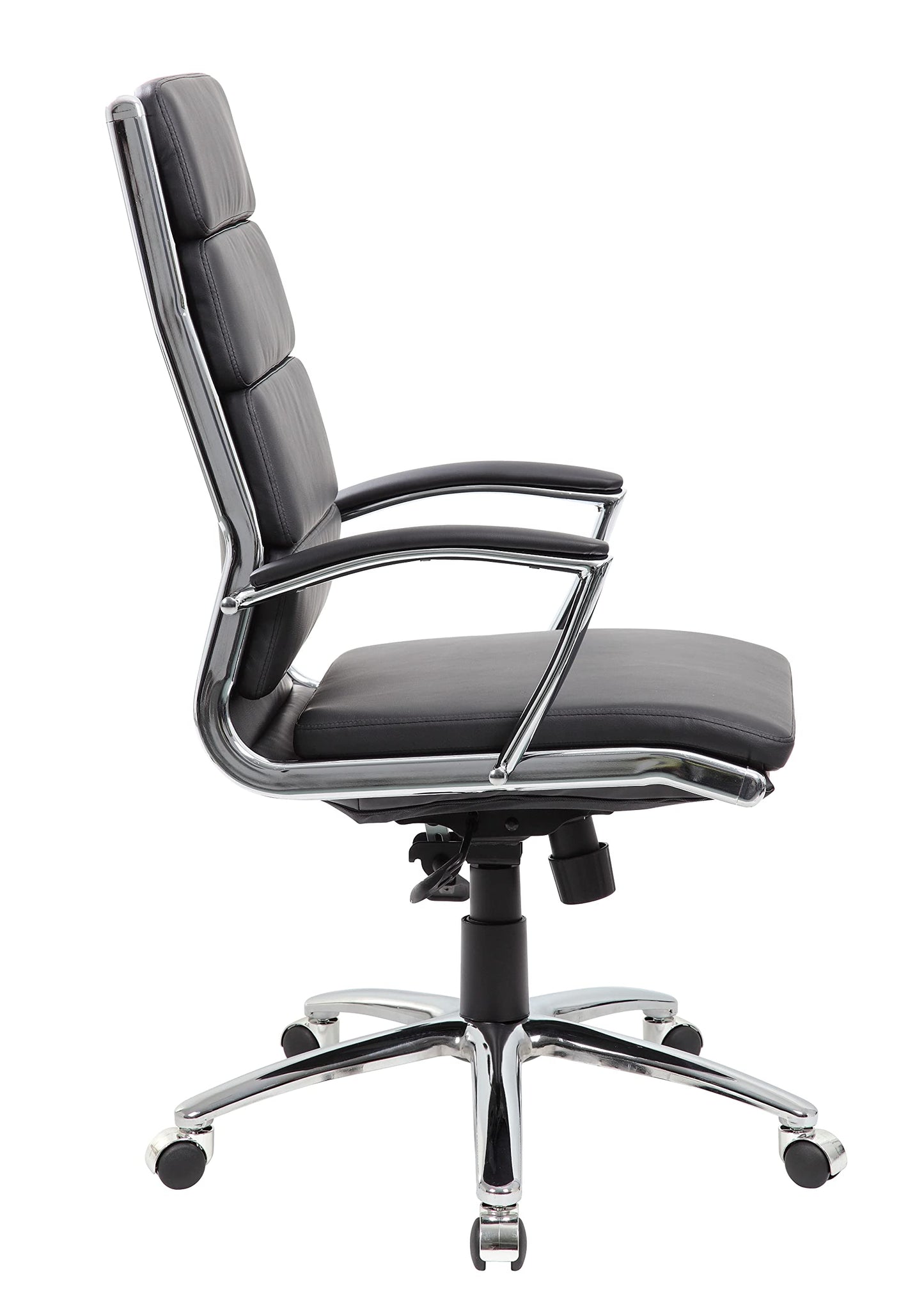 Boss Office Products CaressoftPlus Executive Chair, Traditional, Metal Chrome Finish (B9471-BK)