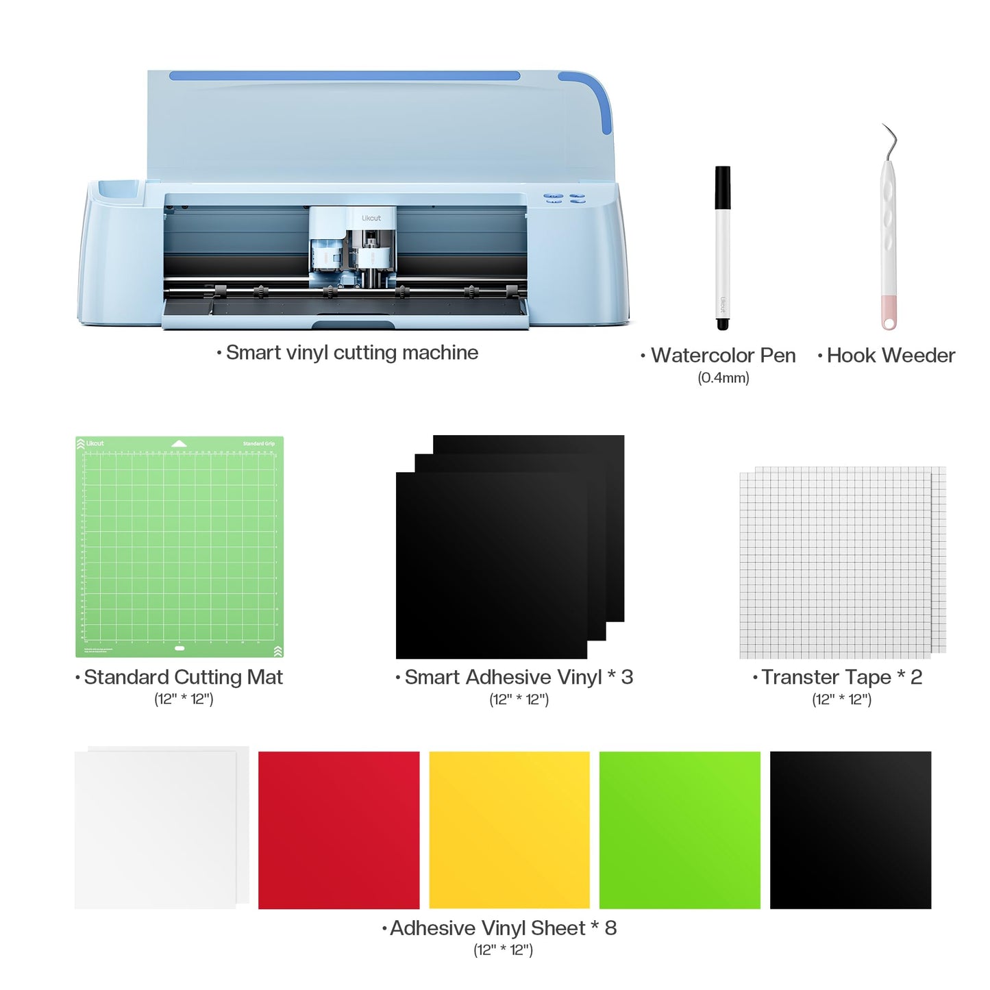 Likcut S31 Vinyl Cutter Machine - Essential Starter Bundle | Smart Cutting Machine for DIY Vinyl, HTV, Cardstock, Paper Crafts and Home Decor