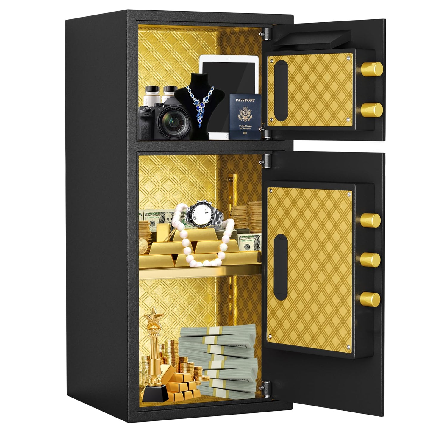 Password-Protected Fireproof and Waterproof Safe, Small Home Safe with Hidden Code Function, Wall-Mounted Cabinet-Style Safe for Home, Office, and Hotel, Digital Security Safe Box,A3