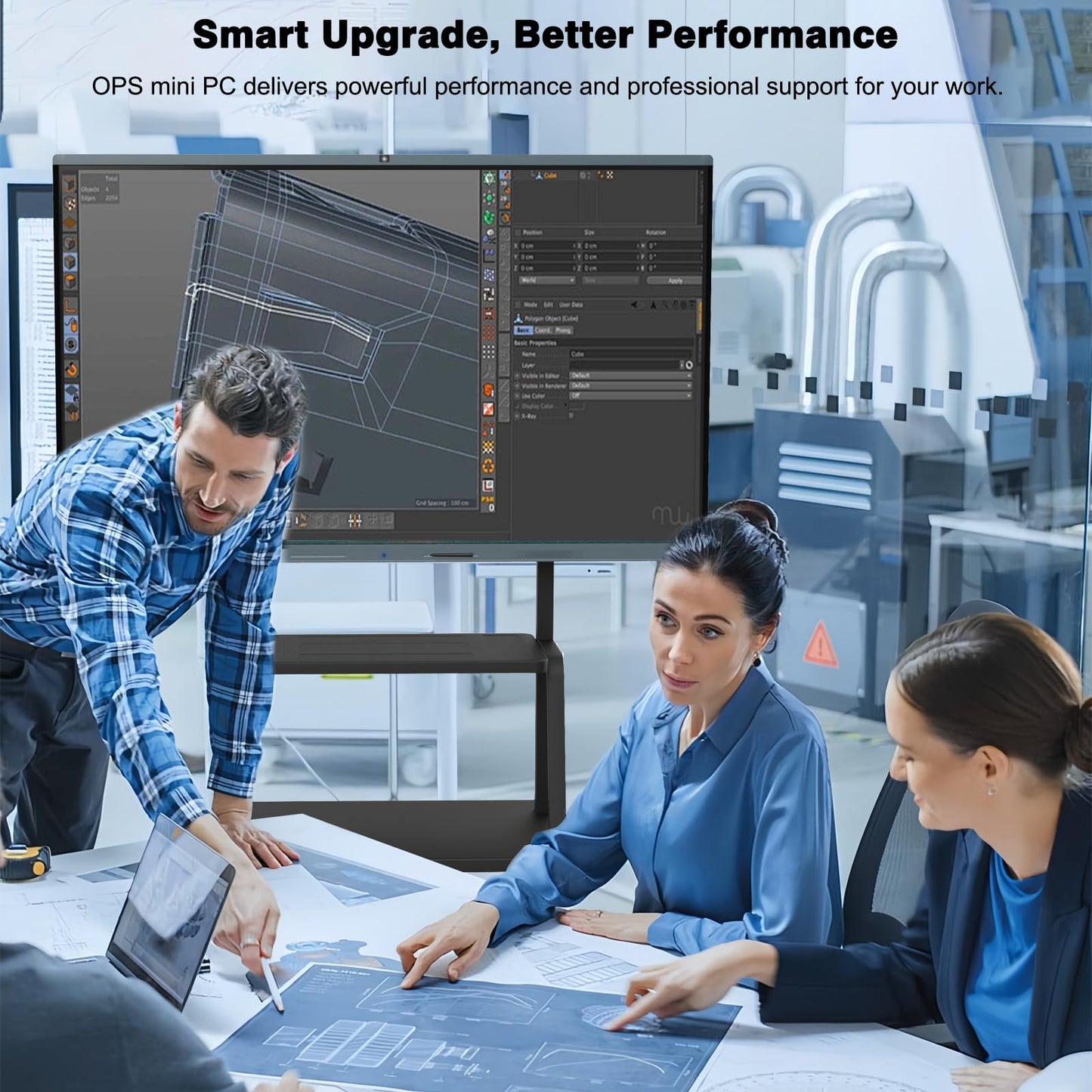 LINGHUFOX 86" Smart Board, 4K UHD Interactive Whiteboard with Windows 11 Pro 13th 16+512G & Android 13, Built-in AI Camera and 8 Mics, All-in-One Computer Touchscreen Display for Office Classroom
