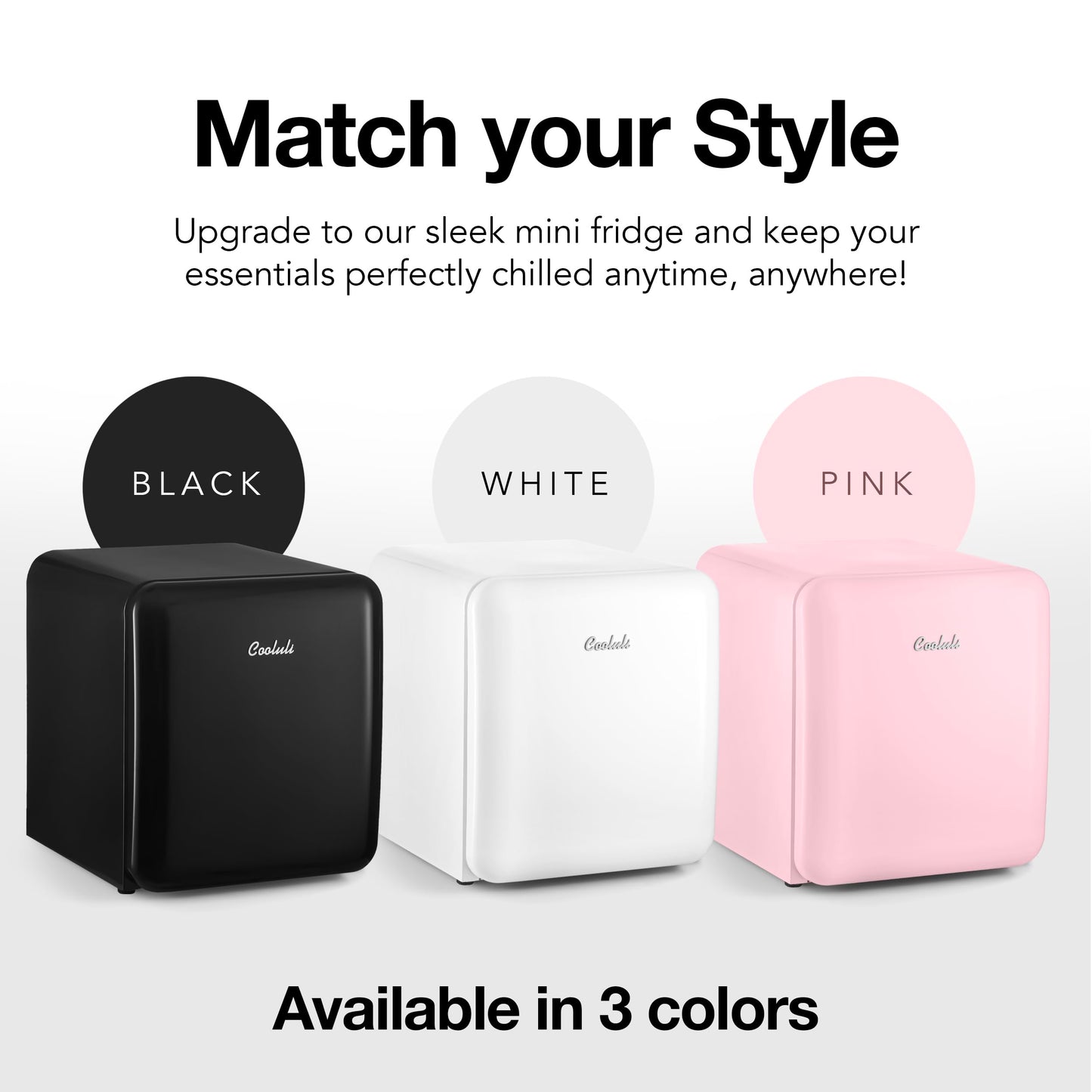 Cooluli Curve 1.7 cu ft Mini Fridge - Small Refrigerator for Bedroom, Office, College Dorm Room - Smart Temperature Control (Pink, 1.7 cu.ft)