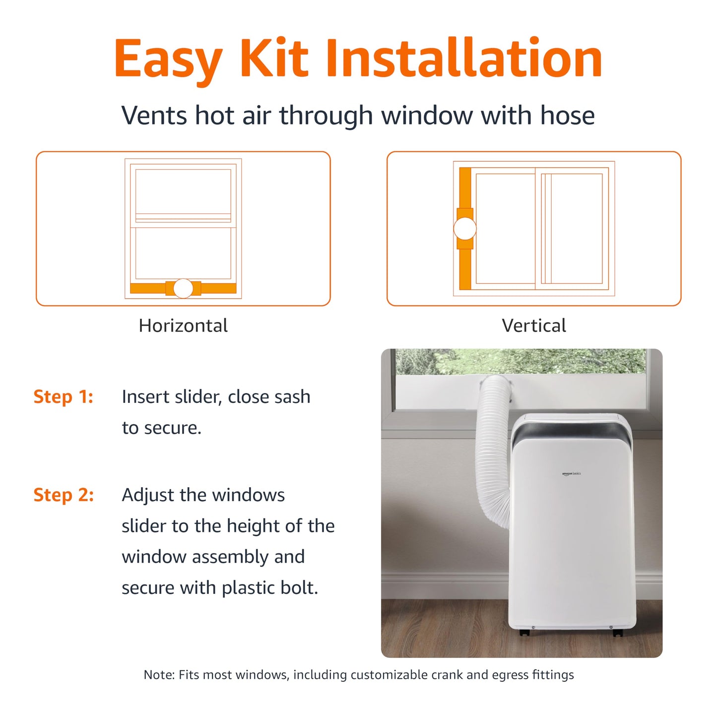 Amazon Basics 3-In-1 Portable Air Conditioner with Follow Me Remote, Timer, Sleep Mode, Auto Swing, Dehumidifier, 12000 BTU (ASHRAE), Cools Up to 550 Sqf Bedroom, White