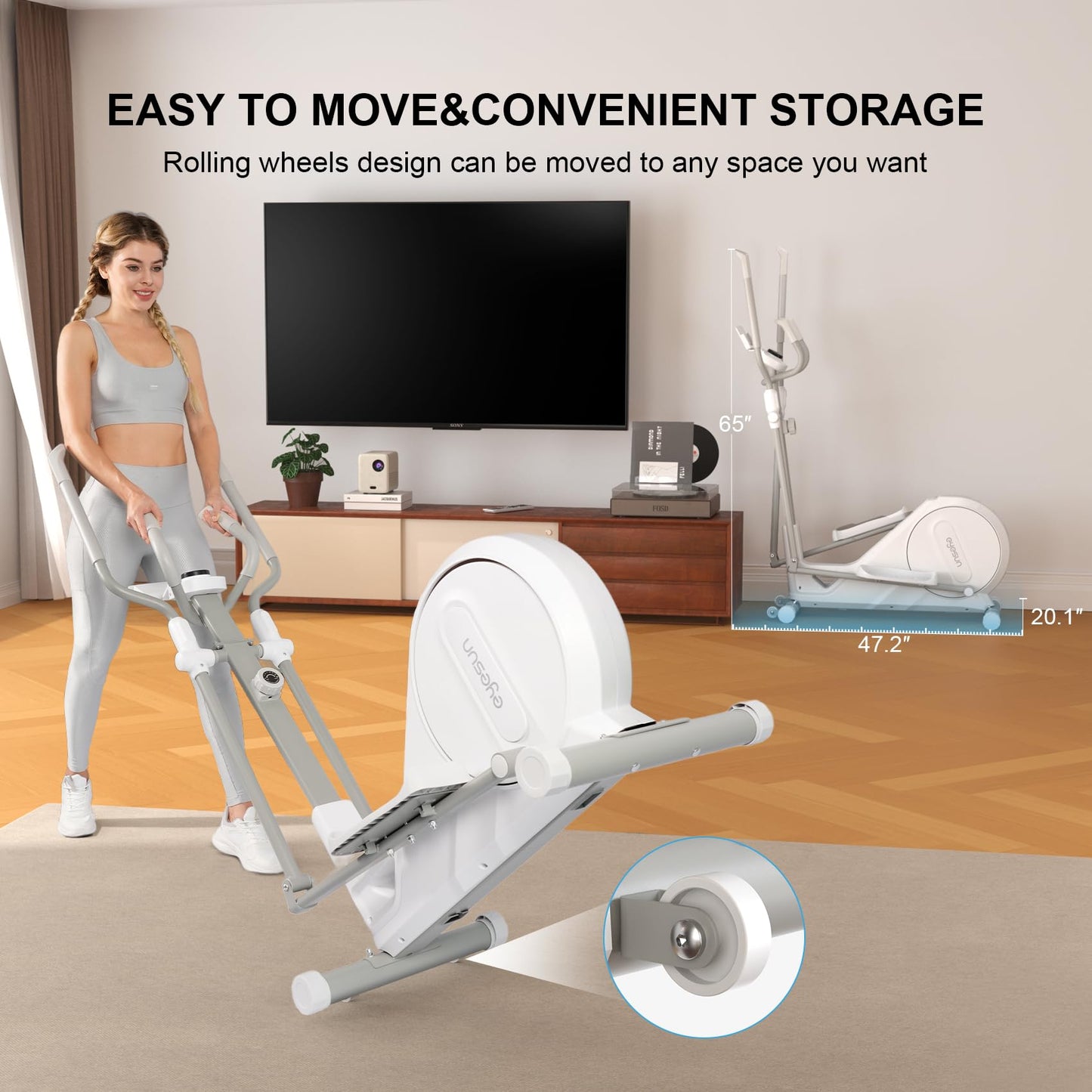 NEW Updated Elliptical Machine for Home,16-Level Resistance Elliptical Exercise Equipment, Hyper-Quiet Magnetic Driving System, 330 LBS Loading Capacity, Elliptical Trainer with LCD Monitor
