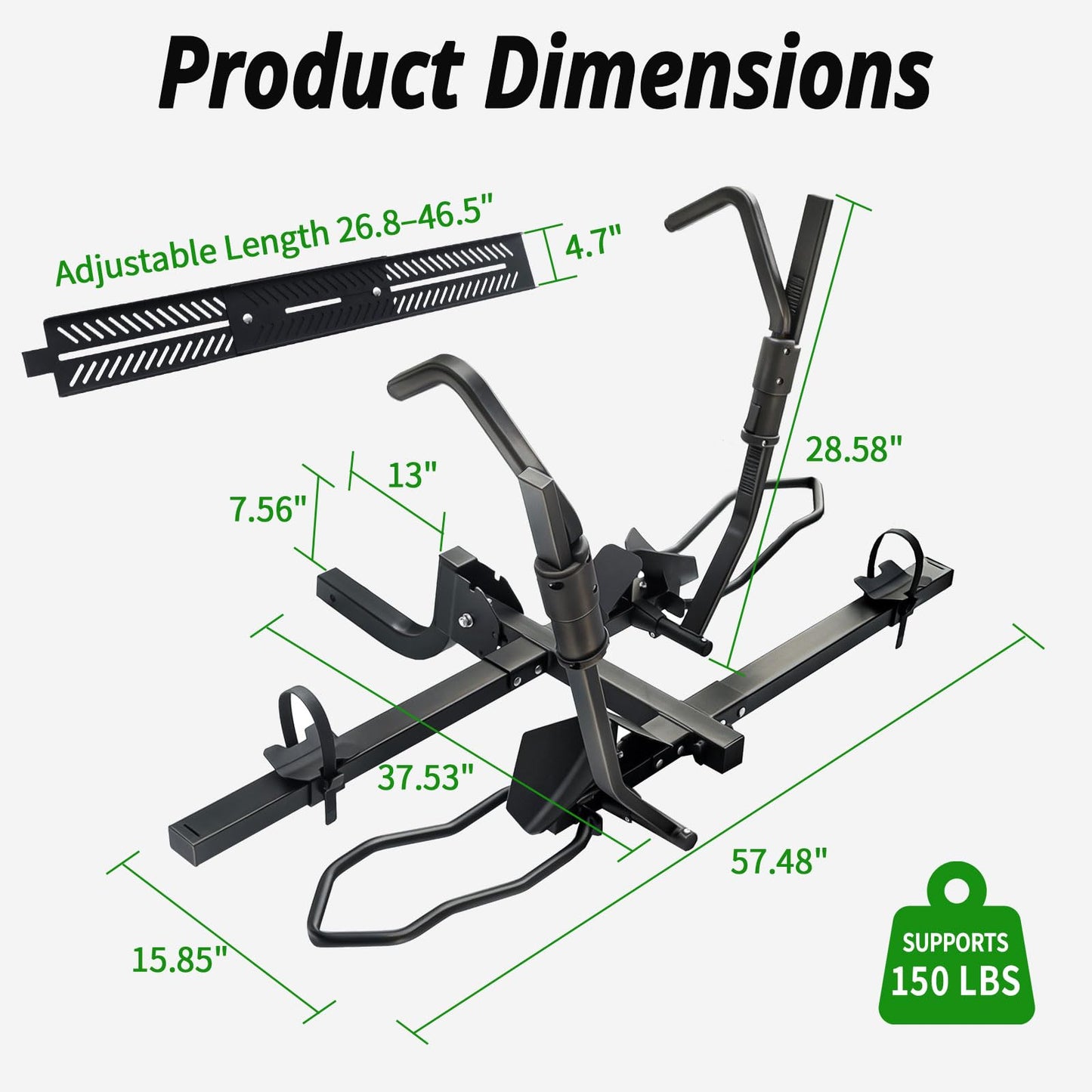 Leader Accessories Platform Bike Rack Hitch Mount with Ramp for 2 Bikes