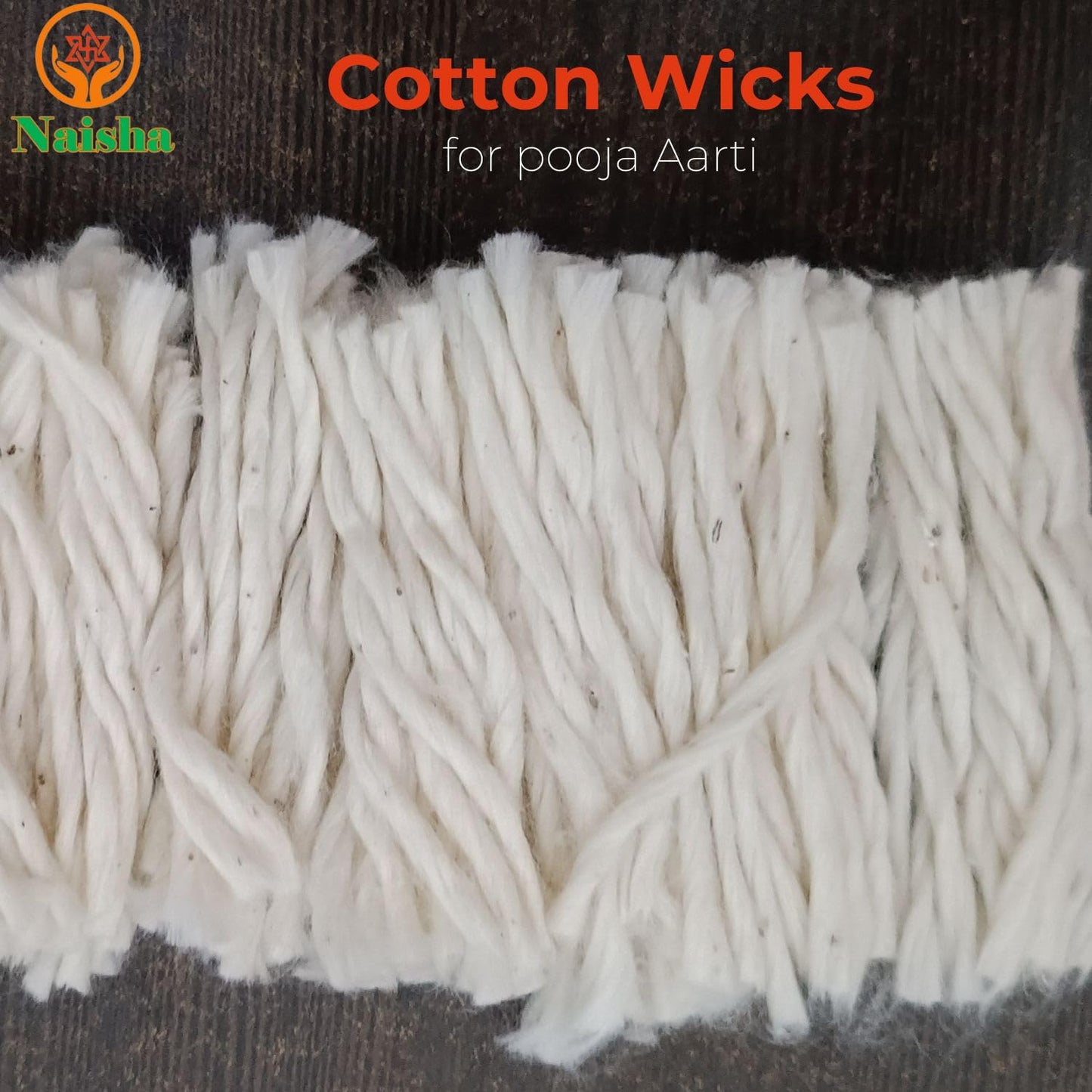 Naisha Long Cotton Wicks (600 Pc) for Oil Lamp Diya, 3 Inch, White, Model: Long_Batti_600_213