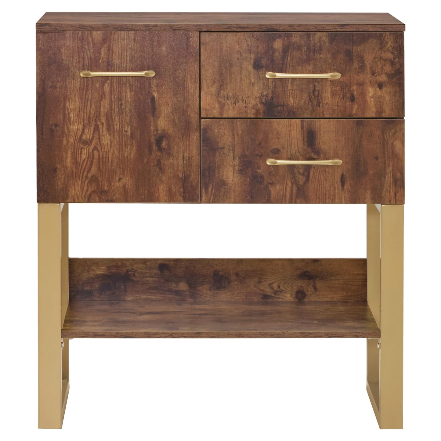 BarberPub Styling Barber Station, Wall Mount Storage Cabinet, Salon Equipment for Hair Stylist, Spa Beauty Makeup Organizer, 31.4"(L) x 16.54"(W) x 35.71"(H) 3185 (Rustic Brown)