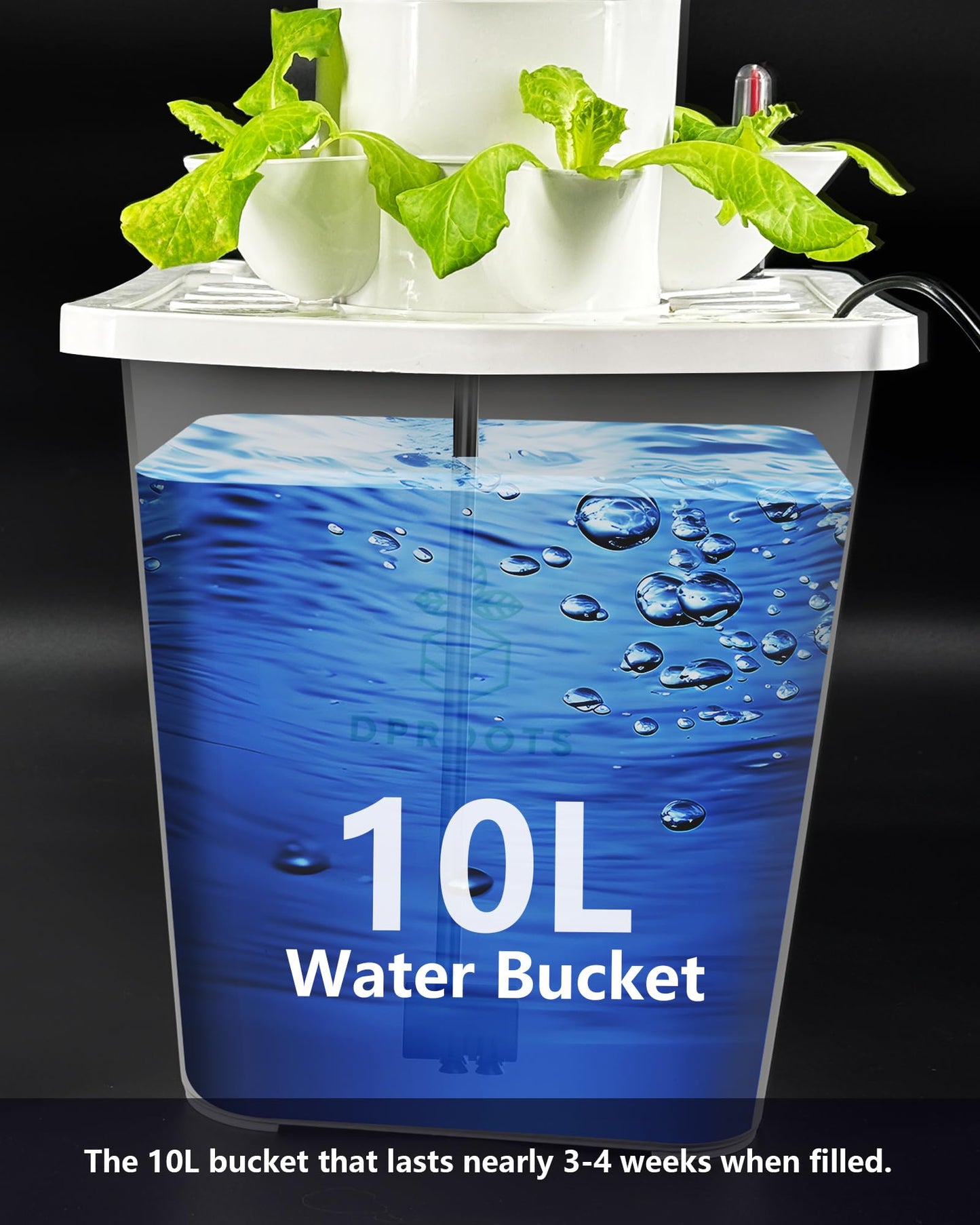 DPROOTS Hydroponics Tower Growing System,45 Pods Vertical Indoor Garden,360° Full-Spectrum Lights, Automatic Water Circulation System,Suitable for Leafy Greens and Herbs,Include Seed Starter Tray
