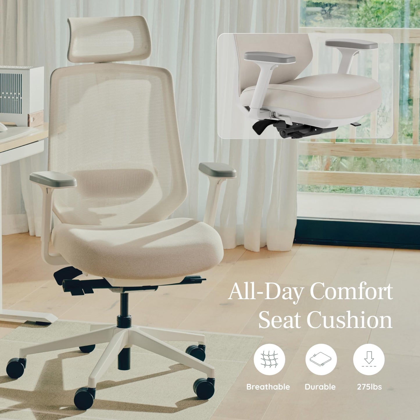 Branch Ergonomic Chair Pro - Mesh Office Chair with 14 Points of Adjustment - Height, Depth & Tilt Adjustable - 5D Armrests - Forward Tilt, Smooth Recline, and Lumbar Support - Spark