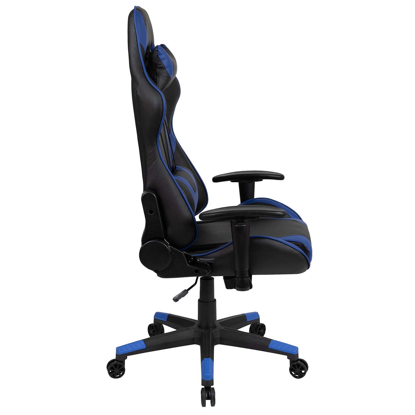 Flash Furniture X20 Gaming Chair Racing Office Ergonomic Computer PC Adjustable Swivel Chair with Fully Reclining Back in Blue LeatherSoft