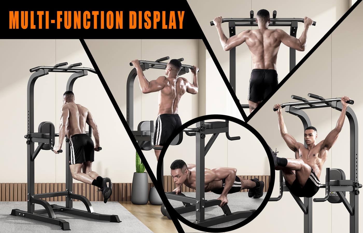 DONIUZ Power Tower Pull Up Bar and Dip Station, Multi-Function Home Gym, Strength Training Fitness Equipment, Height Adjustable(DZ-580A)