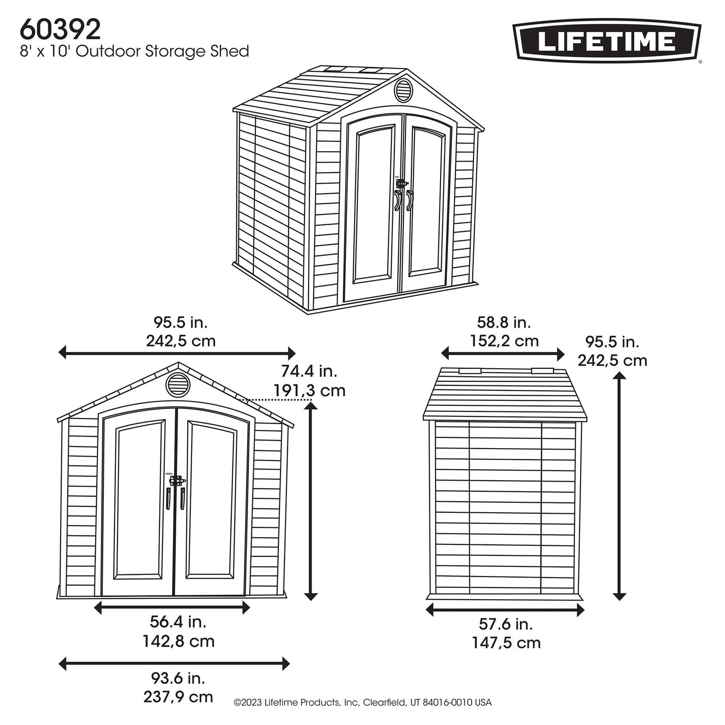 Lifetime Outdoor Storage Shed, 8 x 5 Foot