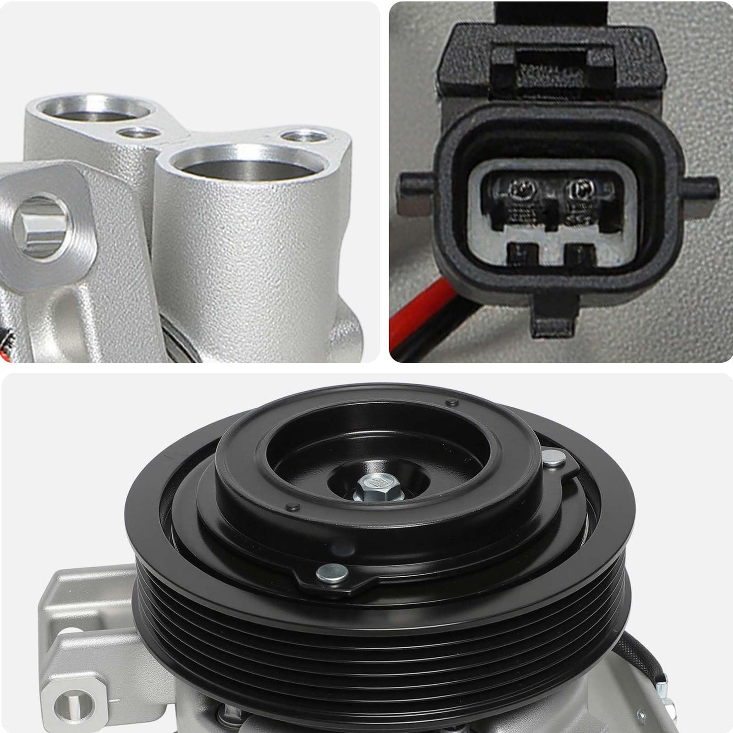 AISIN AFTERMARKET ACCN-00621 Air Conditioner AC Compressor - Compatible with Nissan Rogue 2008-2013 2.5L, Rogue Select 2014-2015 2.5L - with 6-Pulley Groove, with Clutch