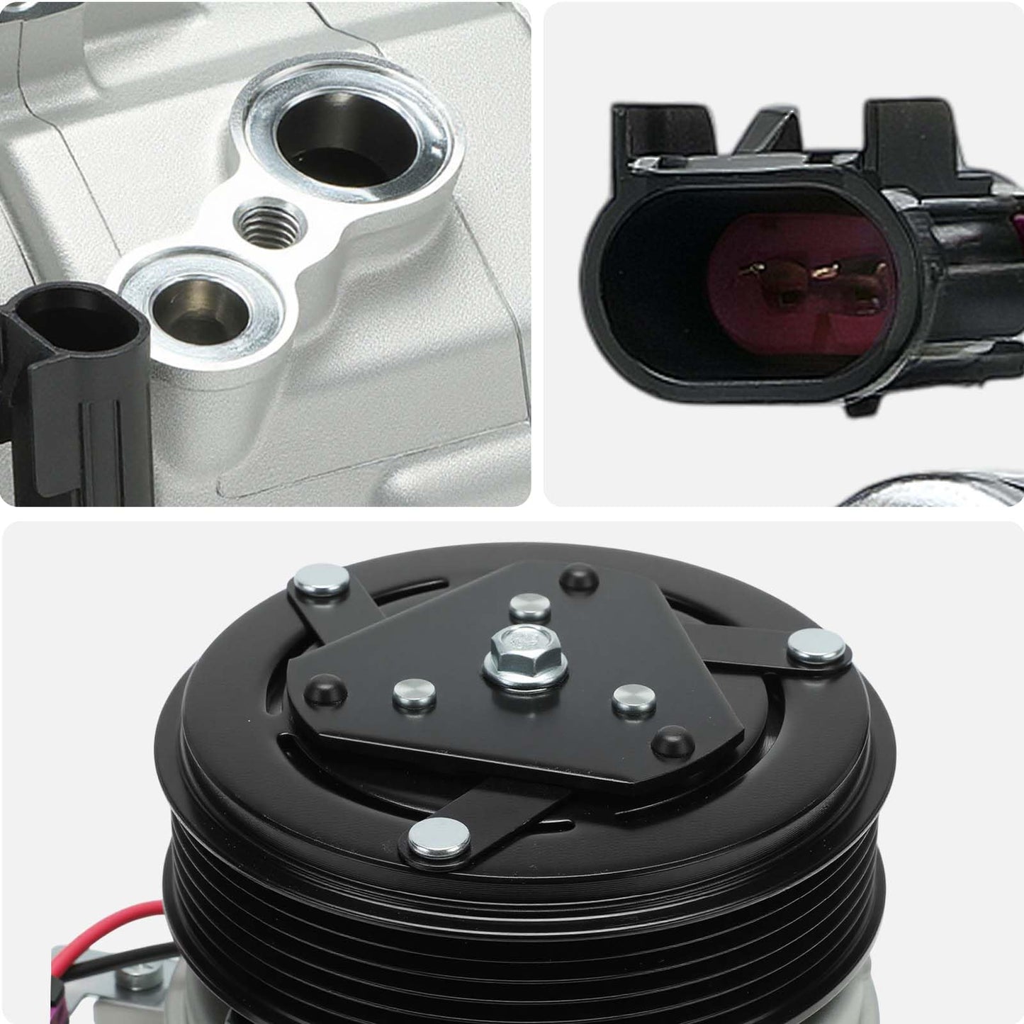 AISIN AFTERMARKET ACCFD-00554 Air Conditioner AC Compressor - Compatible with Ford Fusion 2010-2012 3.5L, Lincoln MKZ 2007-2012 3.5L - with 6-Pulley Groove, with Clutch