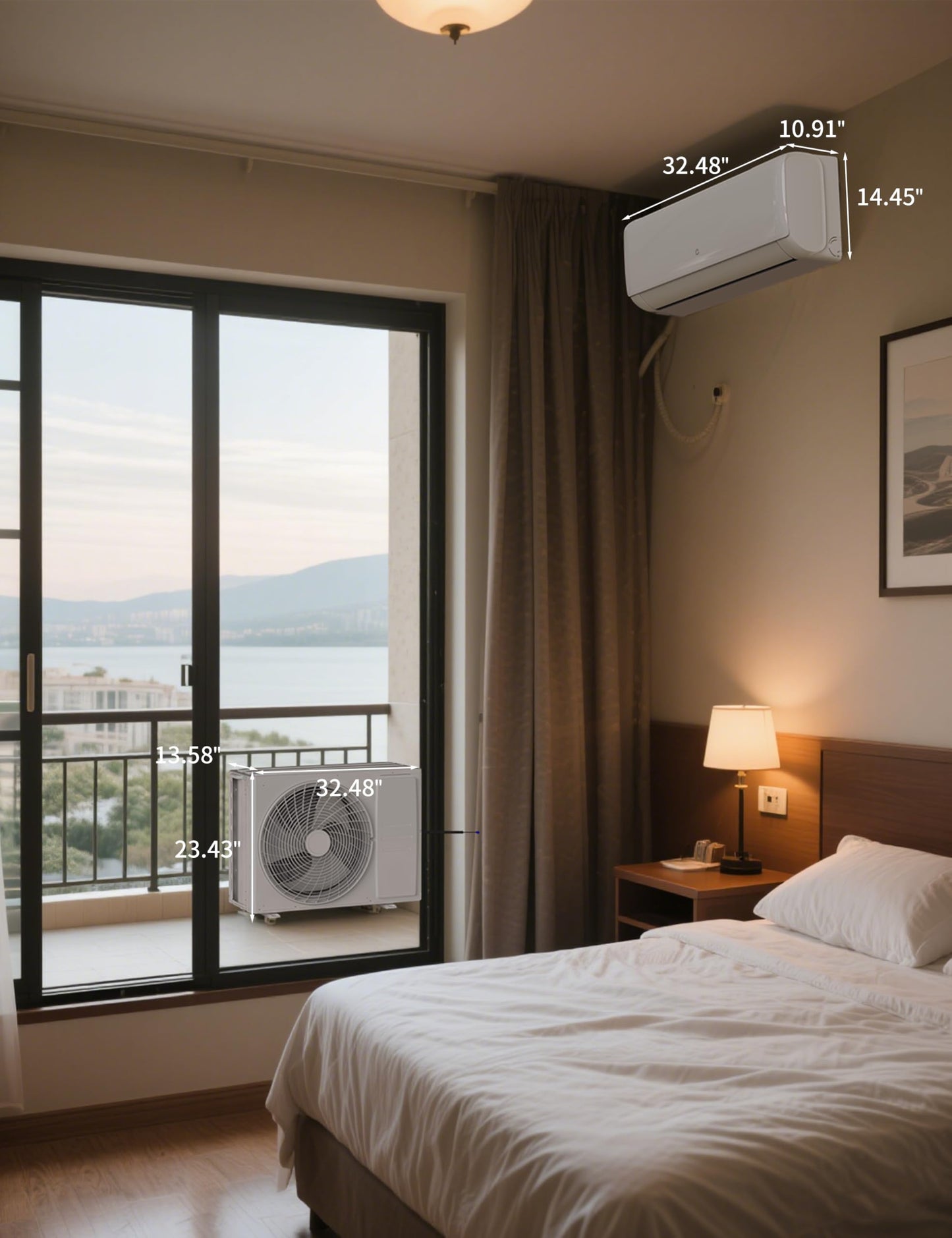 12,000 BTU Mini Split AC & Heat Pump, 21 SEER WiFi Ductless System, 750 Sq.Ft Coverage, 23dB Ultra Quiet, 5 in-1 Modes w/Heat/Cool/Dry (230V, Includes Full Installation Kit)