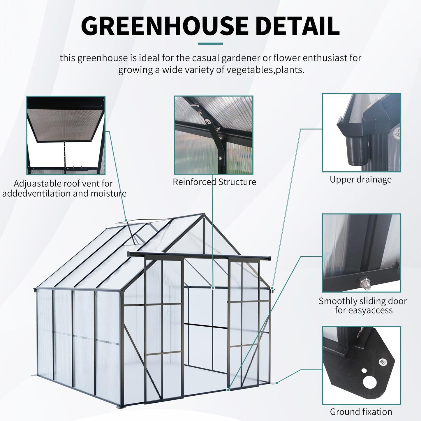 TrygoalGreenhouse, Walk-in Polycarbonate Greenhouses