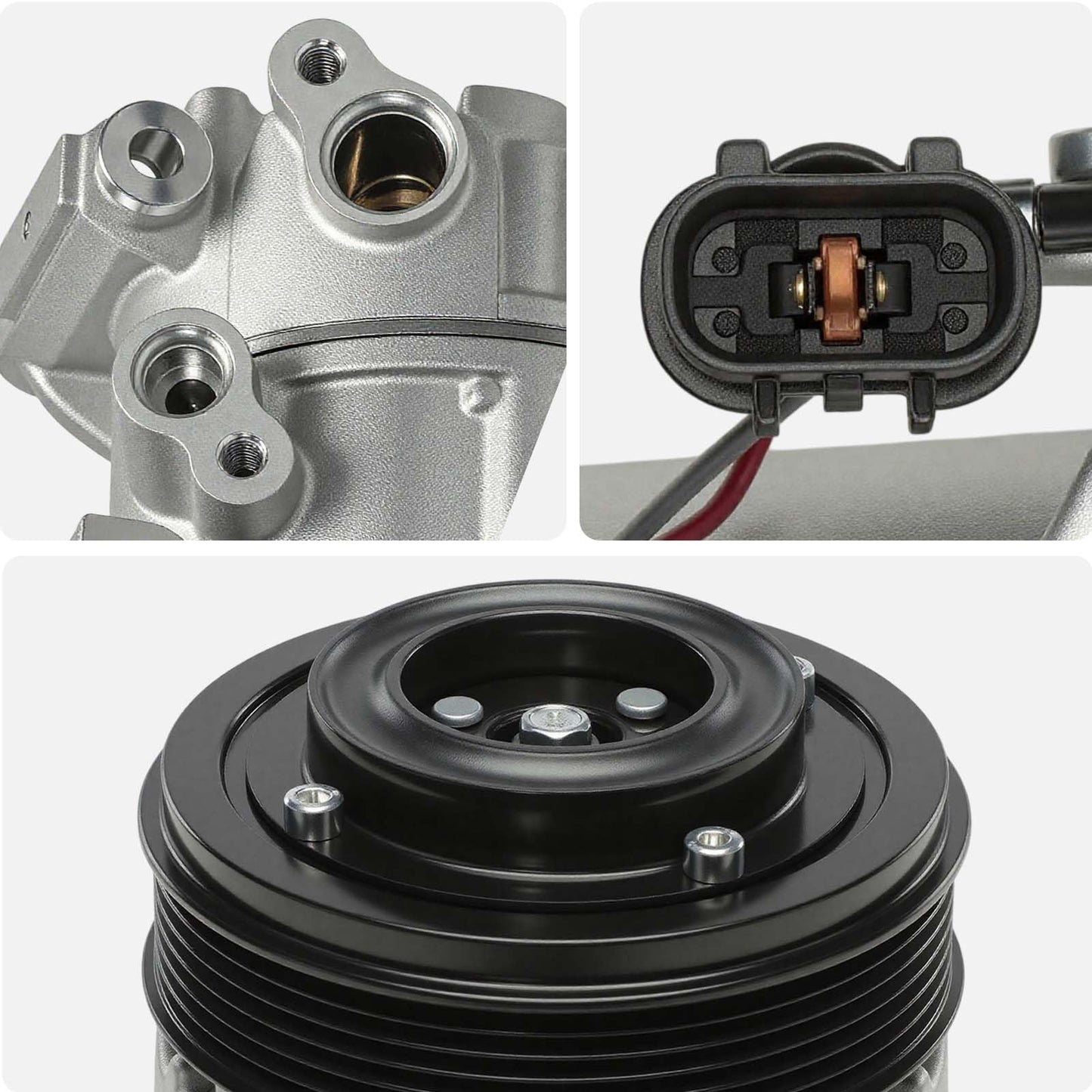 AISIN AFTERMARKET ACCKA-00037 Air Conditioner AC Compressor - Compatible with Kia Stinger 2018-2021 2.0L - with 6-Pulley Groove, with Clutch