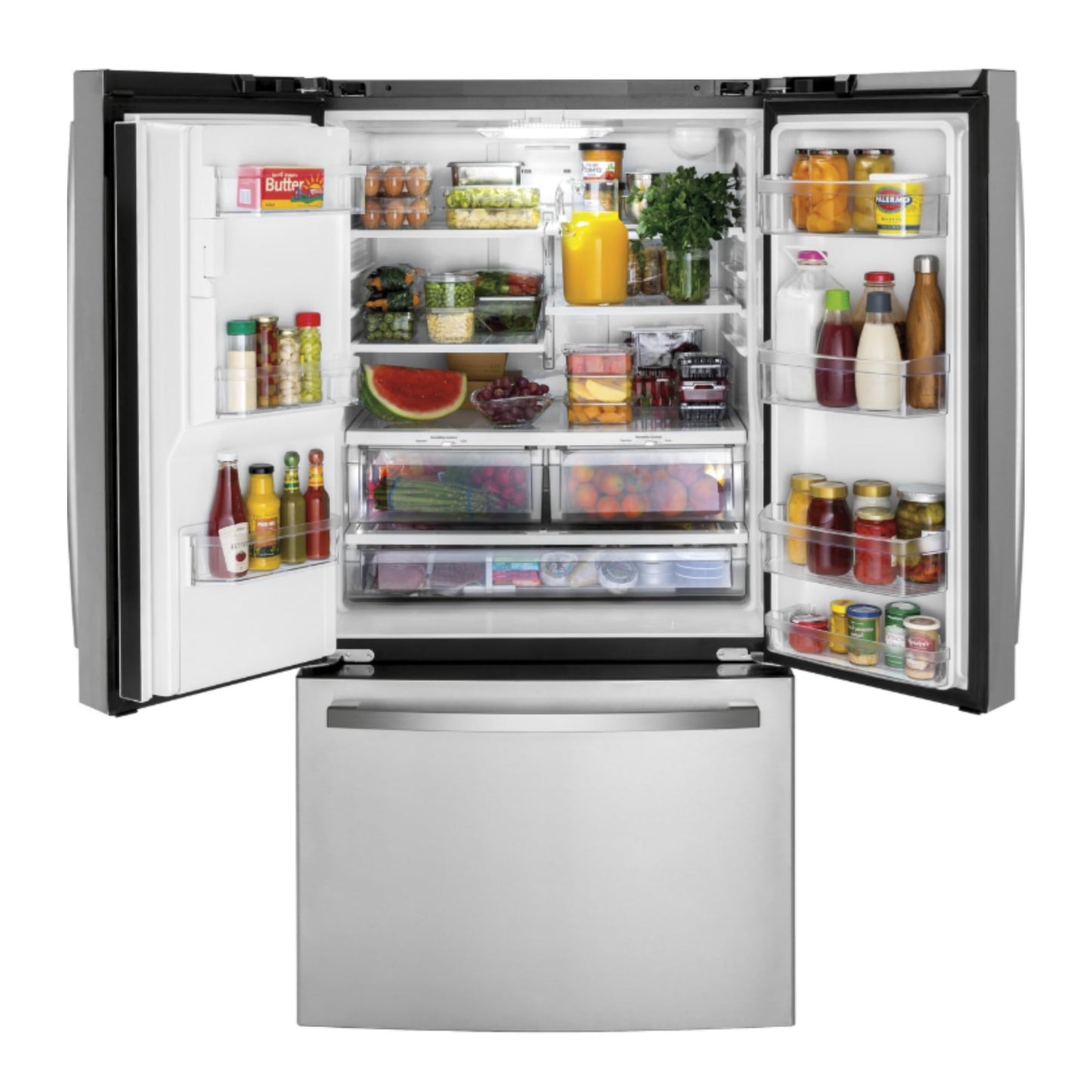 GE 20.6 cu. ft. Counter Depth French Door Refrigerator in Fingerprint Resistant Stainless GYE21JYMFS