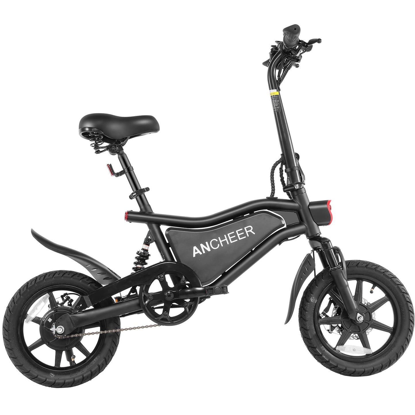 ANCHEER Folding Electric Bike for Adults, 374Wh Ebike, 20MPH Electric Bikes, 14" Foldable Electric Bicycle, 20-50 Miles Electric Bikes, E Bike, LCD Display, Dual Suspension, UL2849 Compliant