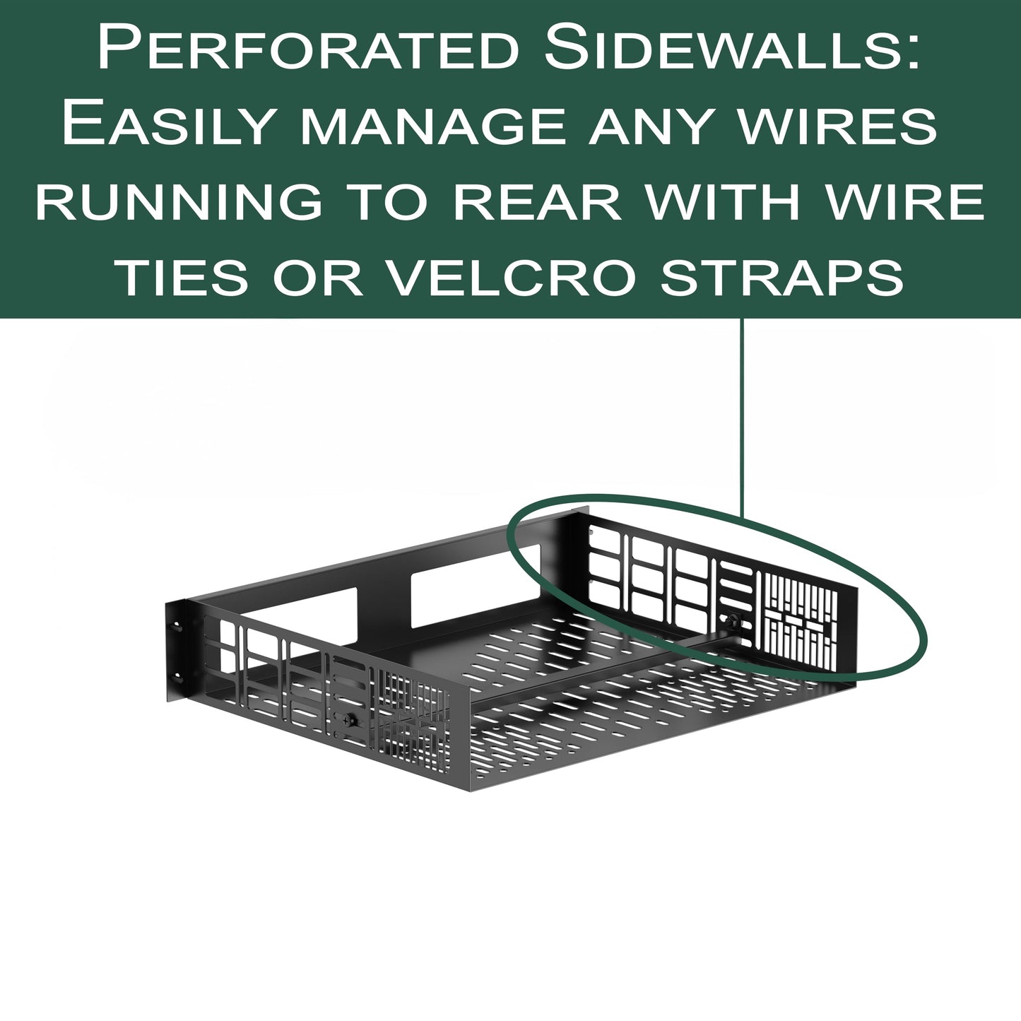 ynVISION.DESIGN 2U Rack Mount Shelf for WiiM Amp & WiiM Amp Pro (4 Pack) | 14" Deep | Fits 19" Standard AV, Audio & Server Racks | Holds 2 Amps | Vented with Cable Management & Back Bar