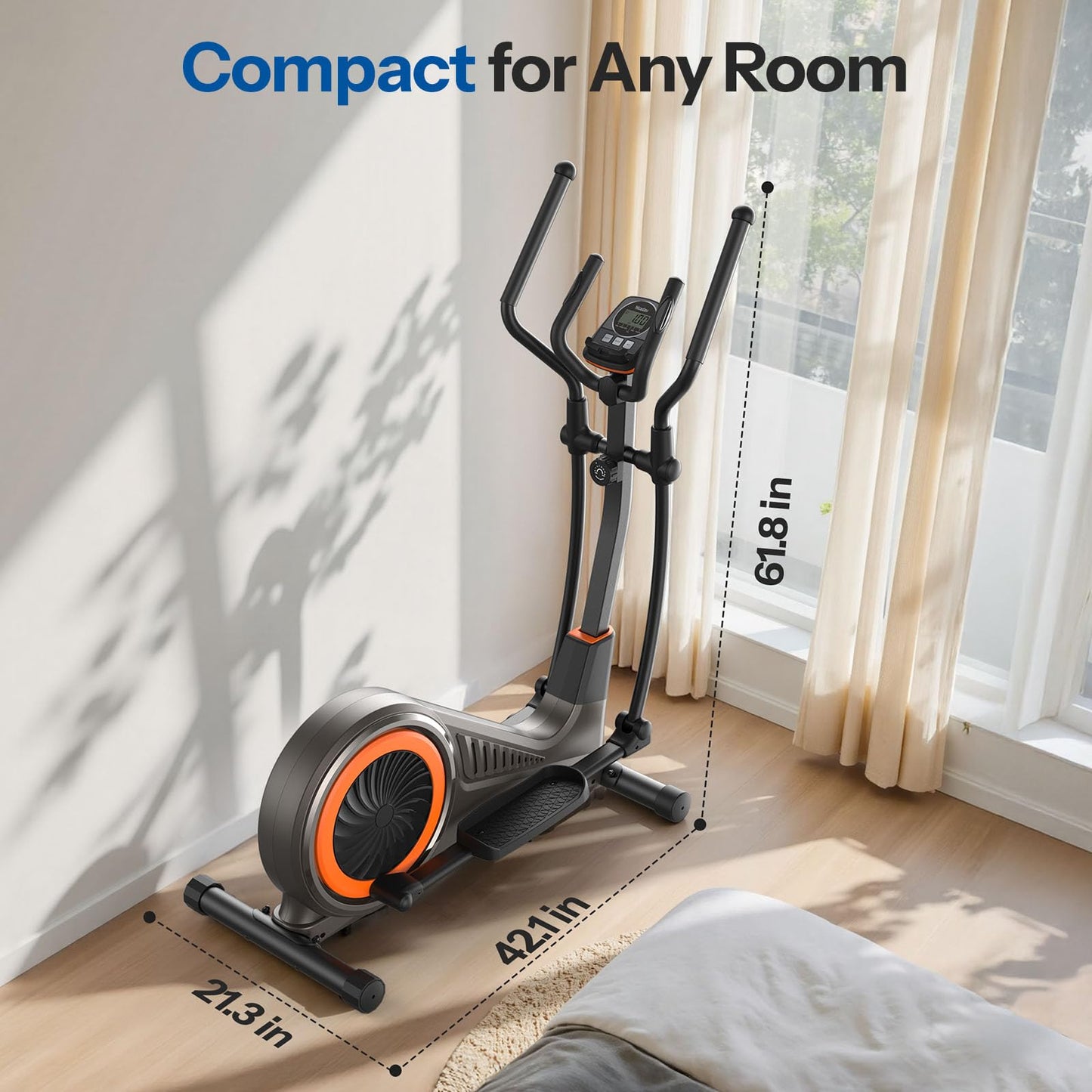 Niceday Elliptical Exercise Machine, Elliptcal Machine for Home, 16IN Stride Elliptical Machine, Elliptcal Training Machine with 16 Level Resistance, 400LBS Loading Capacity