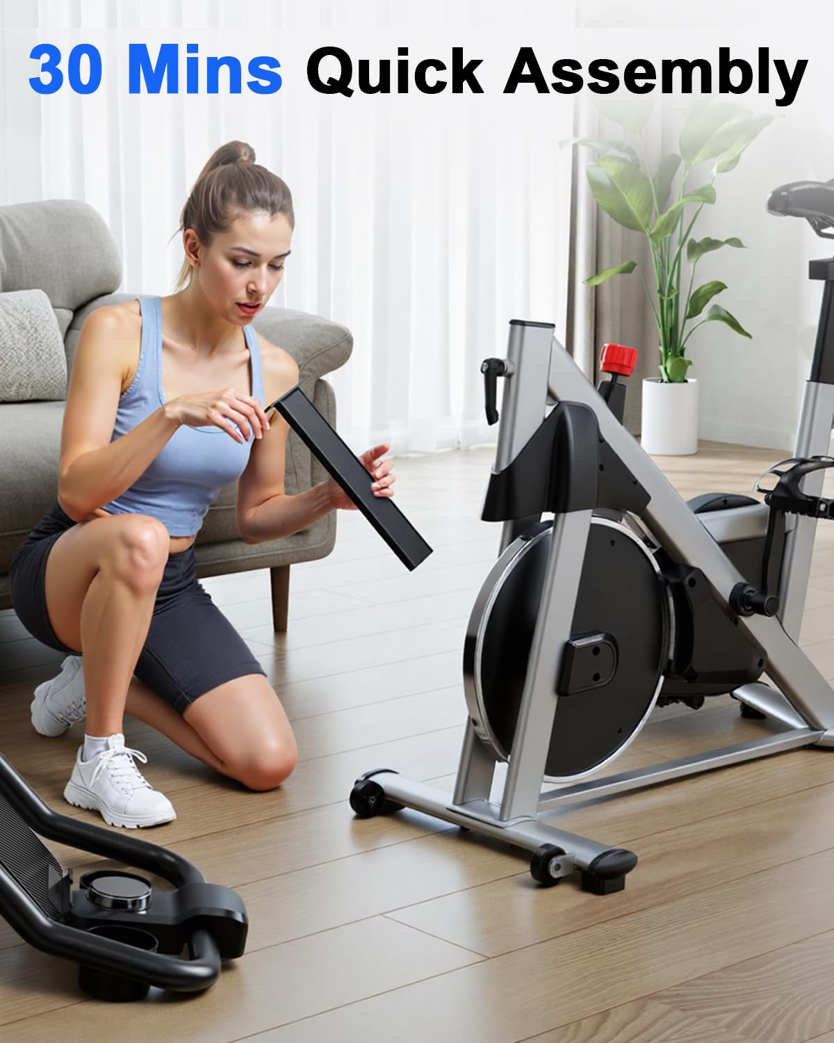 Superun Exercise Bike, Stationary Bikes for Home Gym with 32-Level Magnetic Resistance, 300LBS Capacity Indoor Cycling Bike with Comfortable Seat, LED Display