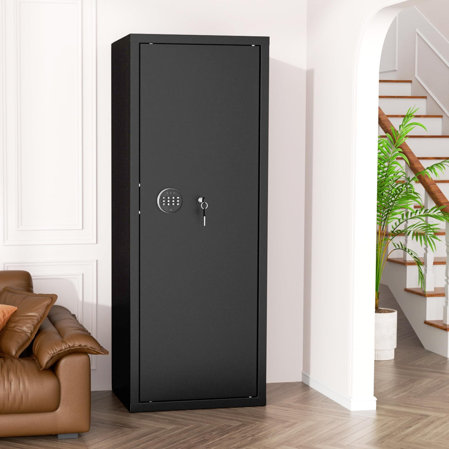 INTERGREAT Gun safes,Large Gun Safe, Gun Safes for Home Rifle and Pistols, Long Gun Safe for Rifle Shotgun for Home,Quick Access for 8-12 Guns, with Adjustable Gun Racks, Easy Assemble