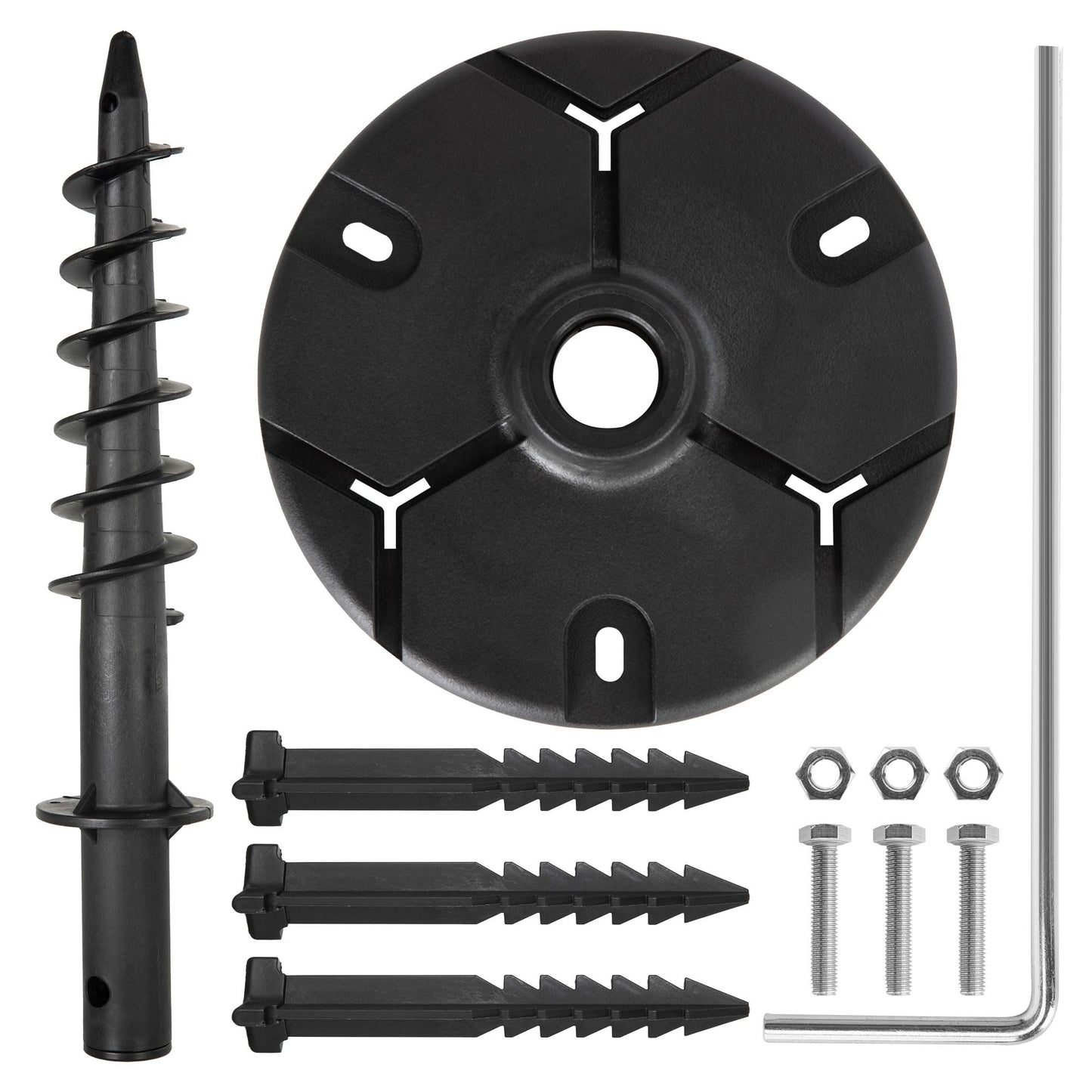 LUTEC Ground Spike for Post Light, Plastic, Black, Model 9700359330