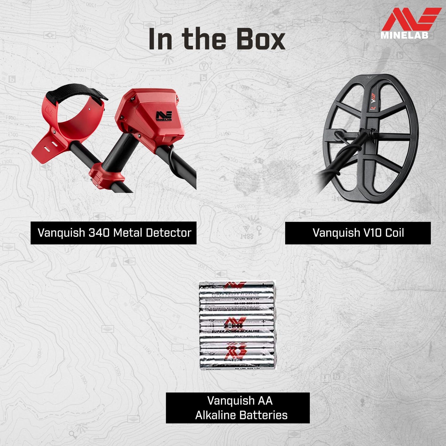 MINELAB Vanquish 340 Multi-Frequency Metal Detector, Easy Fully-Automatic Hunter with Simple Controls and Waterproof Coil