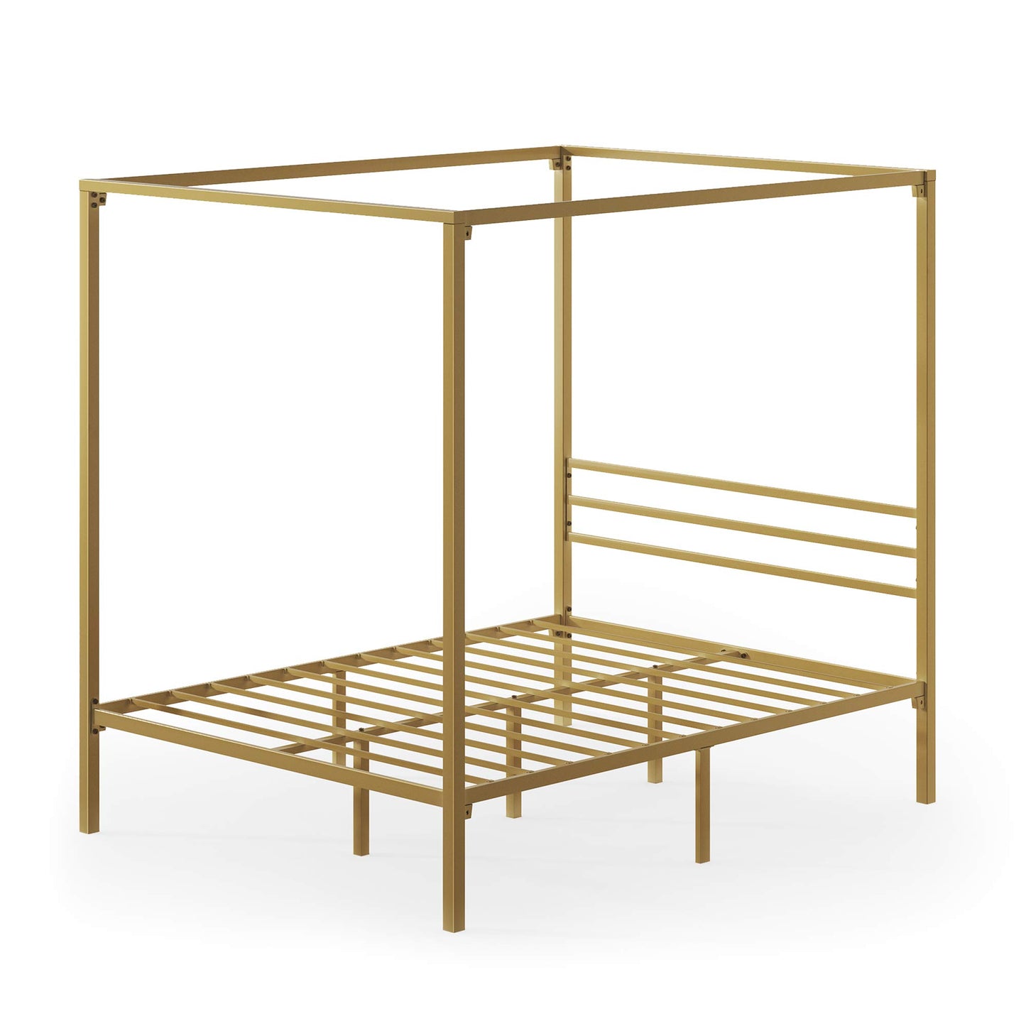 Zinus Patricia Gold Metal Canopy Platform Bed Frame, Mattress Foundation with Steel Slat Support, No Box Spring Needed, Easy Assembly, Full
