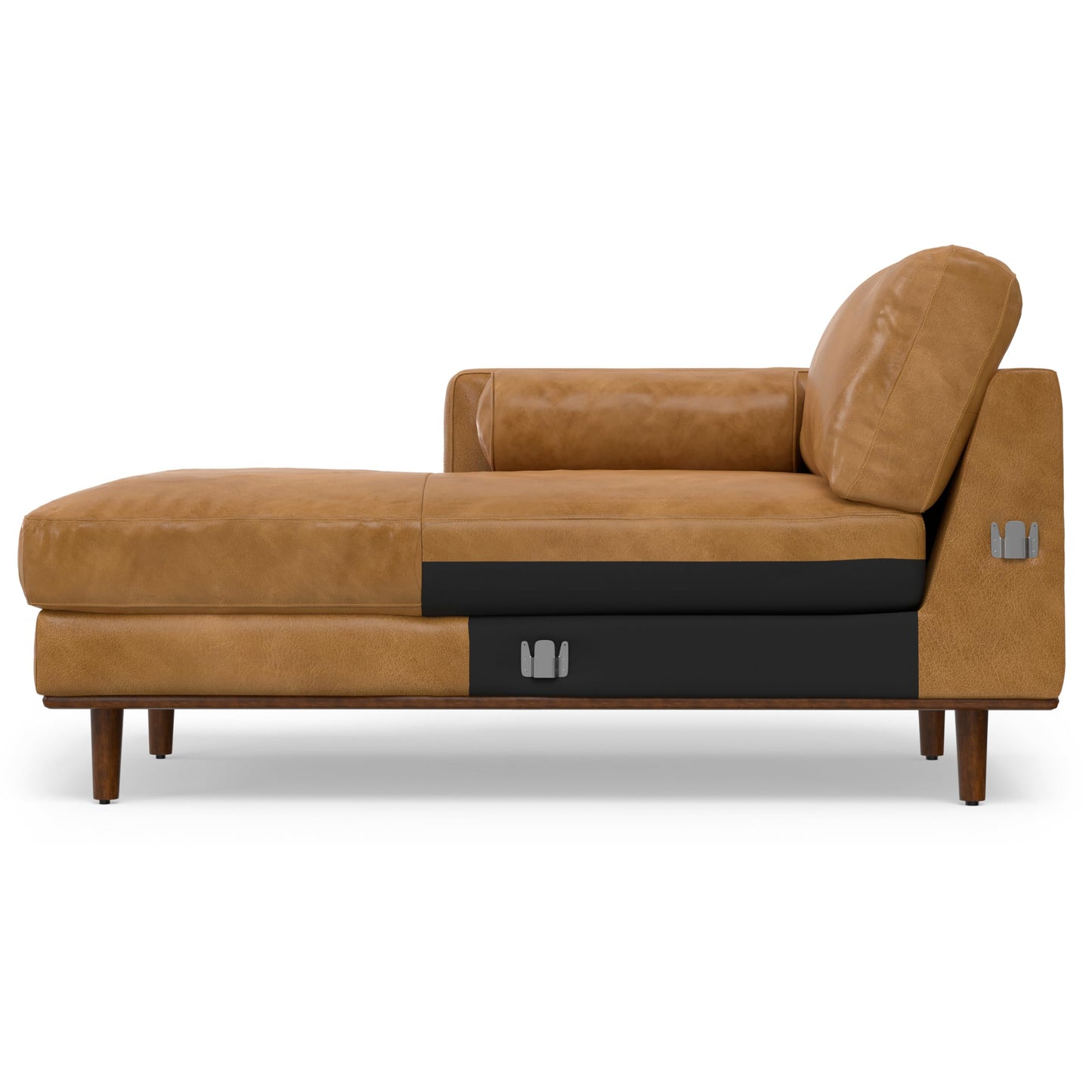 SIMPLIHOME Morrison Left Sectional Sofa in Full-Grain Genuine Leather, Sienna, 102-inches Wide, L-Shaped Leather Couch with Left Chaise for The Living Room and Family Room