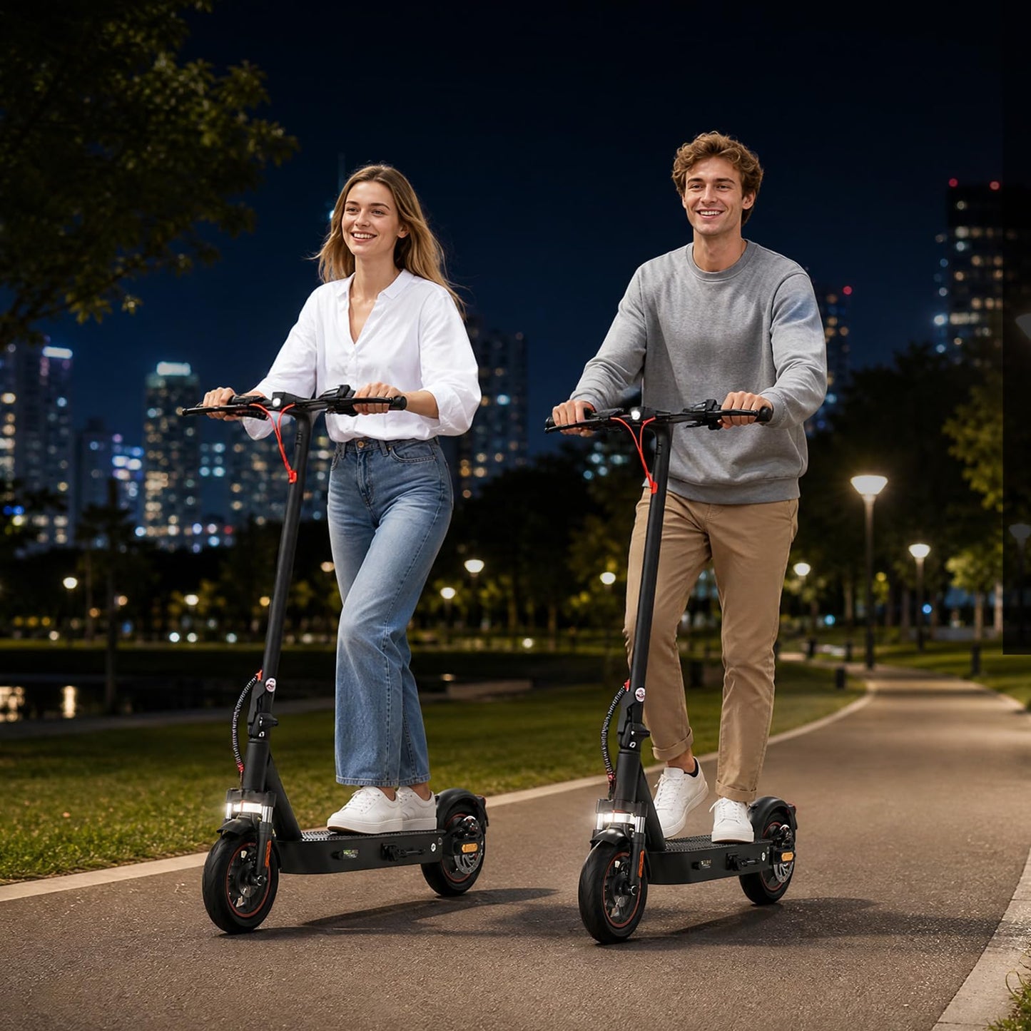 HopCycle Electric Scooters - Electric Scooter Adults, 1200W/1000W/500W Motor, 28/25/21/18 MPH Top Speed, 10''/8.5'' Tires, 28/25/23/21Miles, APP Control E Scooter for Teens Standard Black