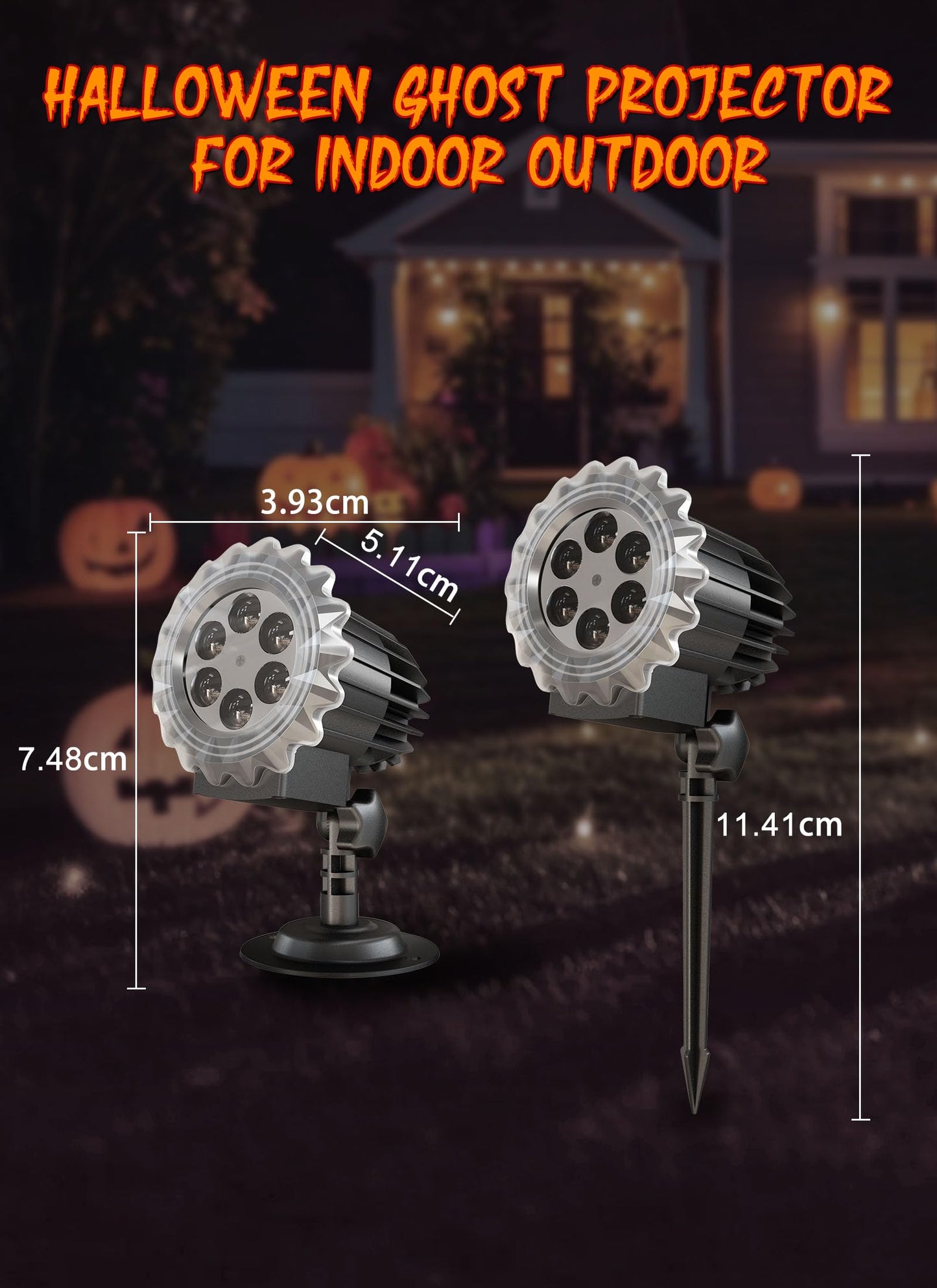 Minetom Halloween Projector Lights, Rotating Ghost, Waterproof, Model SE668-001, Black