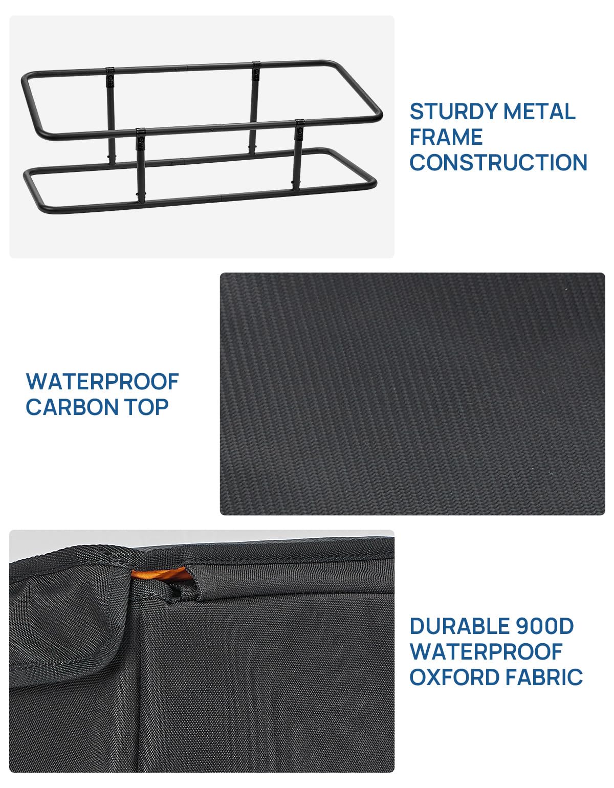 JOYTUTUS Upgrade Full Size Truck Bed Cargo Box Organizer for Pickup, Truck Bed Storage Organizer Carrier Accessories for Groceries, Golf, Easily Slide in and Out, Easy Access