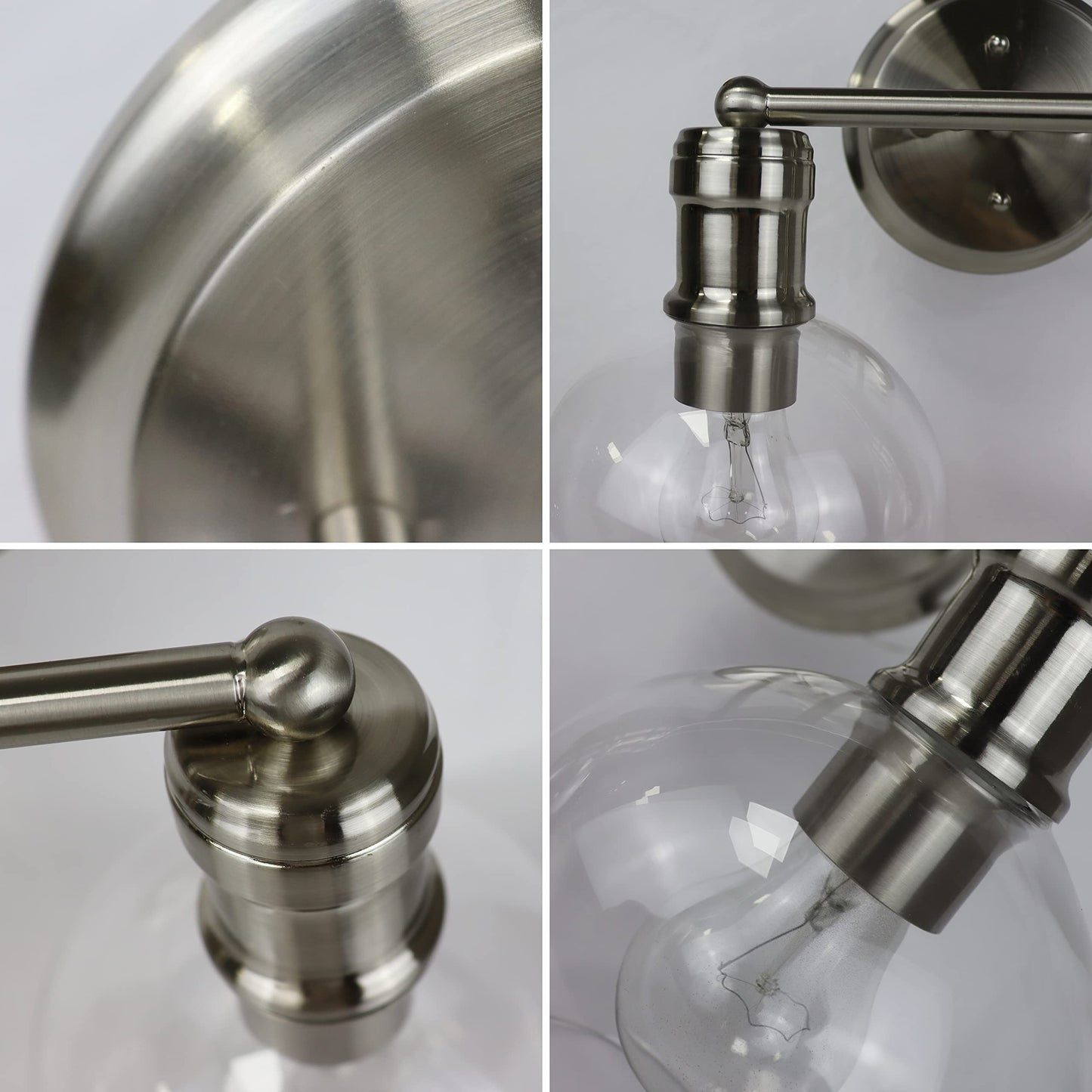Chloe Lighting OXA 2 Light Vanity Bath Light 14in Wide Brushed Nickel Glass CH6S001BN14-BL2
