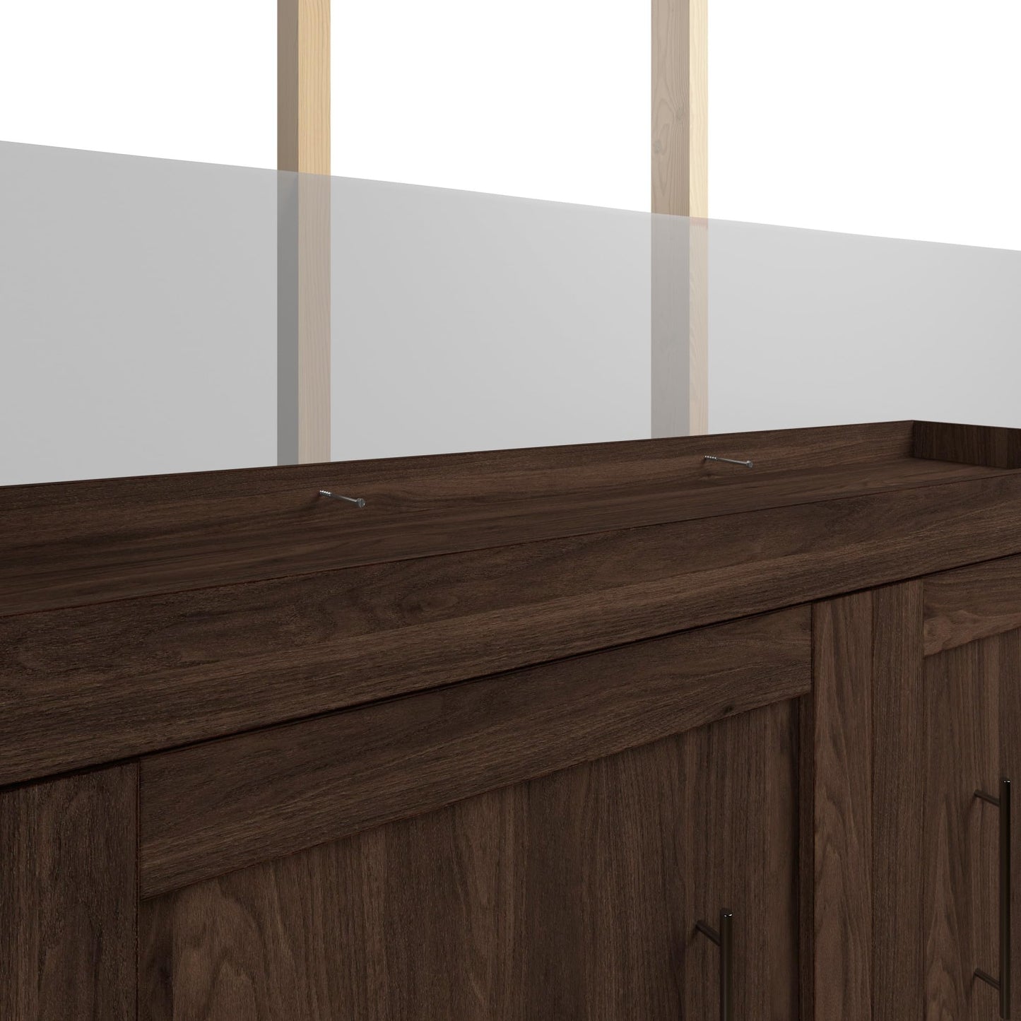 Bestar Pur Queen Size Murphy Bed in Black Walnut, 65-inch Space-Saving Sleeping Arrangement for Multipurpose Area, Bedroom, Guest Room, or Living Room