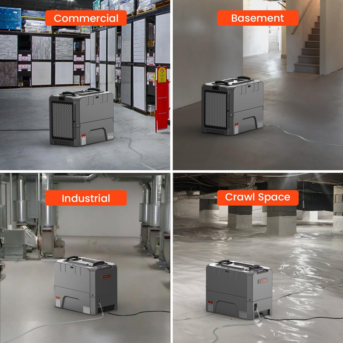 Abestorm LGR85 180 Pints Commercial Dehumidifier with Pump, Industrial Dehumidifiers for Basement Crawl Space Warehouse, Auto Defrosting, Memory Starting, 5 Years Limited Warranty