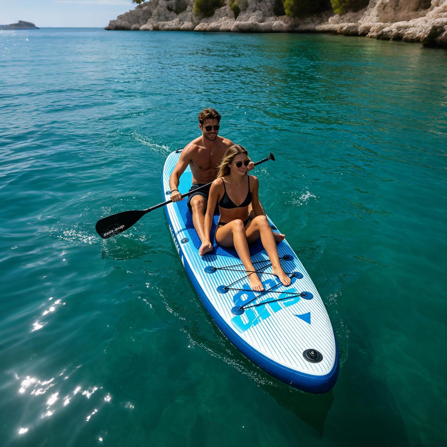 SunSUP 10.6ft Inflatable Stand Up Paddle Board, Non-Slip Deck with Complete Accessories for Adults Beginners, Perfect for Yoga Fishing Surfing