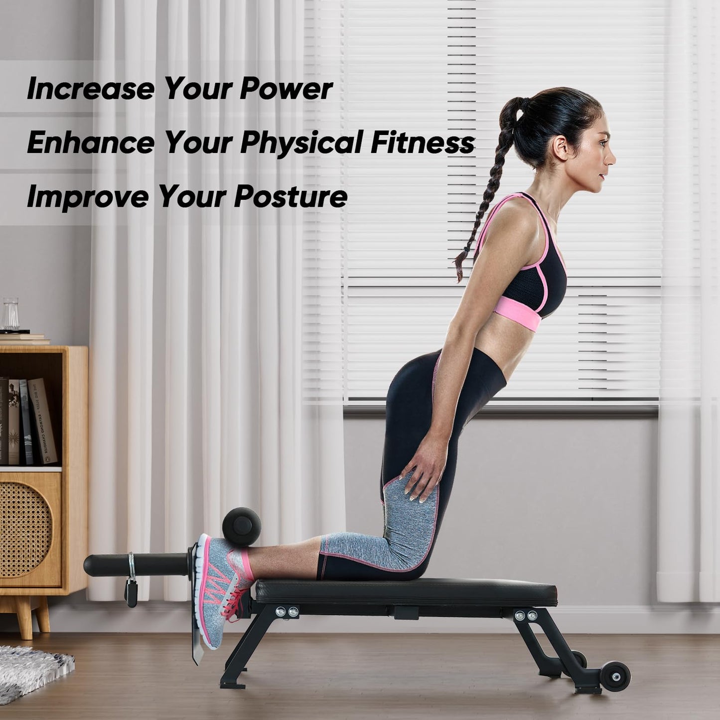 QSN SILK LU Nordic Curl Machine, Hamstring Curl Bench, Compact Glute Bench with wheels, Home Gym Equipment for Leg Workouts