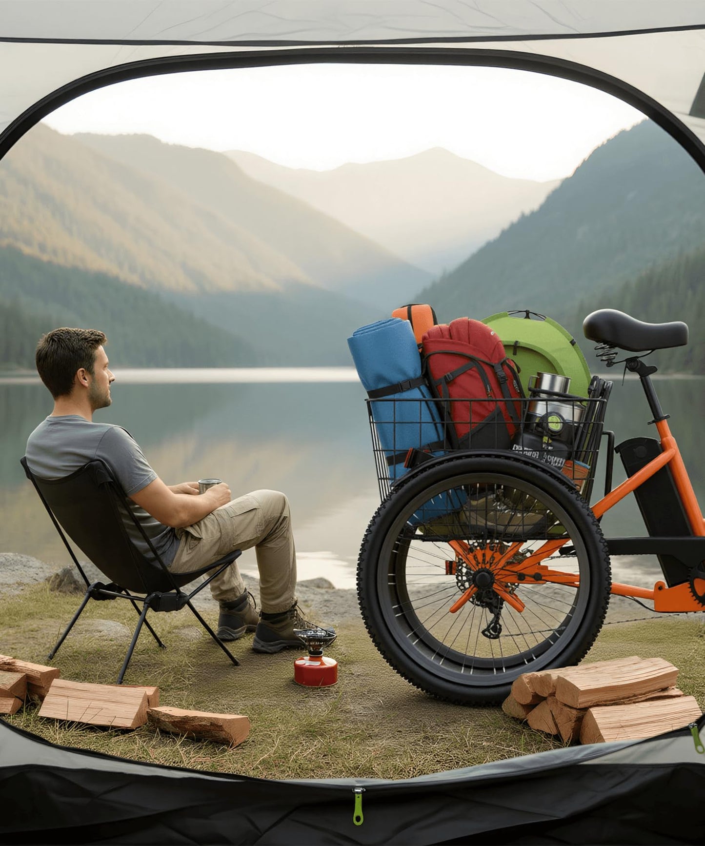 ANCHEER Electric Tricycle for Adults, Peak 600W Folding Electric Trike, 24" 499Wh Ebike for Seniors, 15.5MPH Electric Bike, Removable Battery, 3 Wheel, LCD, Rear Differential, Basket (Blue)