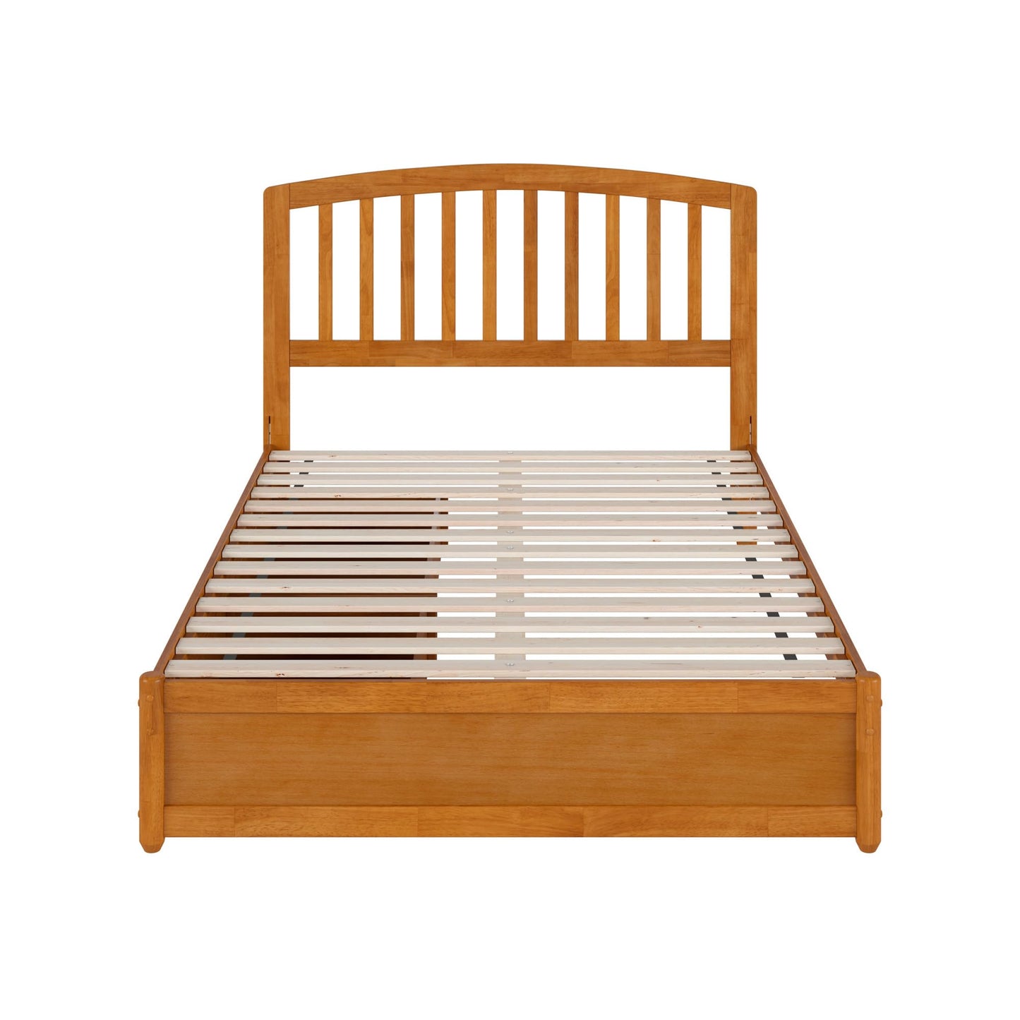 AFI, Lucia Full Platform Bed with Panel Footboard & Storage Drawers, Light Toffee