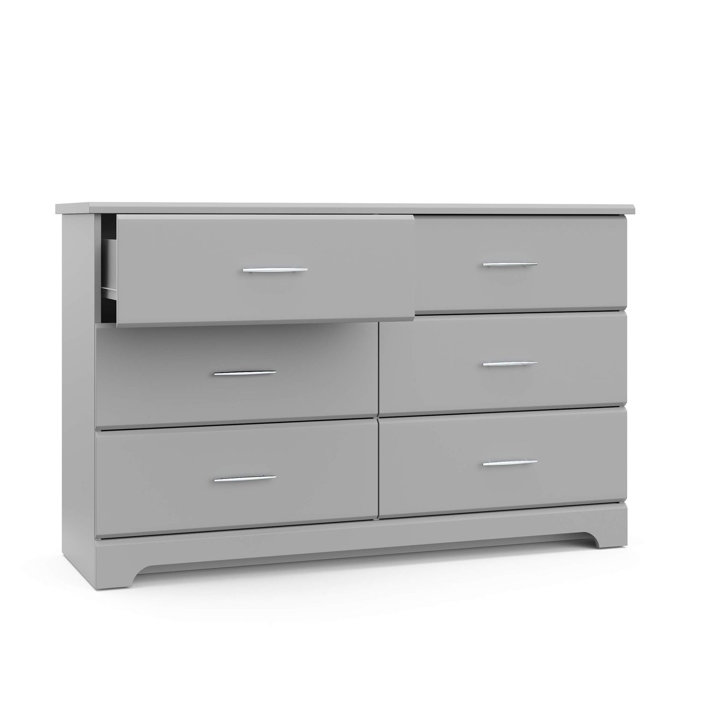 Storkcraft Brookside 6-Drawer Dresser (Pebble Gray) – GREENGUARD Gold Certified, Gray Dresser for Bedroom, Kids & Nursery Storage Chest, Safety Interlocking Drawers, Pre-Installed Tracks, Kids Chest