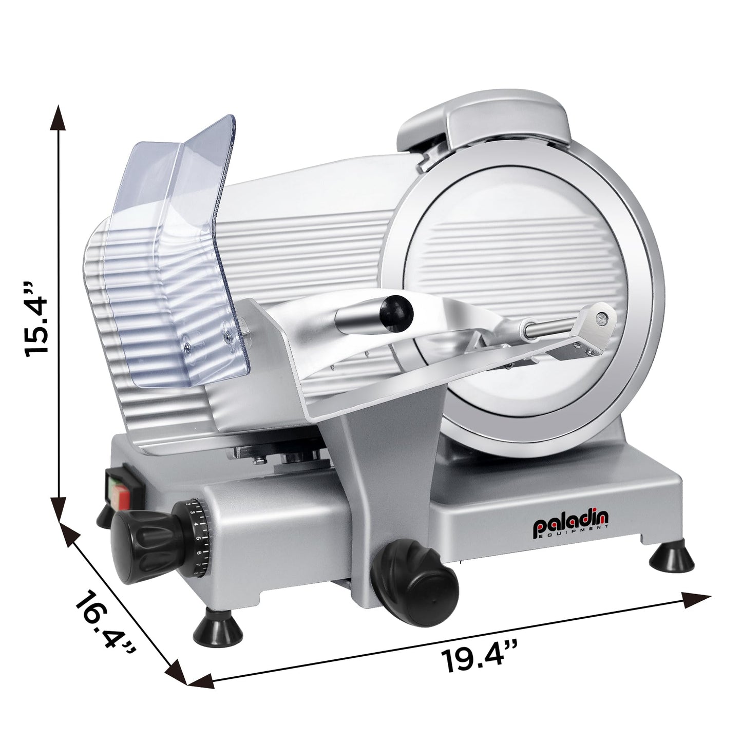Paladin Equipment 10" Commercial Meat Slicer, Electric Deli Slicer with Stainless Steel Blade, Adjustable Thickness and Built-in Sharpener, Food Slicer for Meat, Bread and Cheese, Simple to Clean